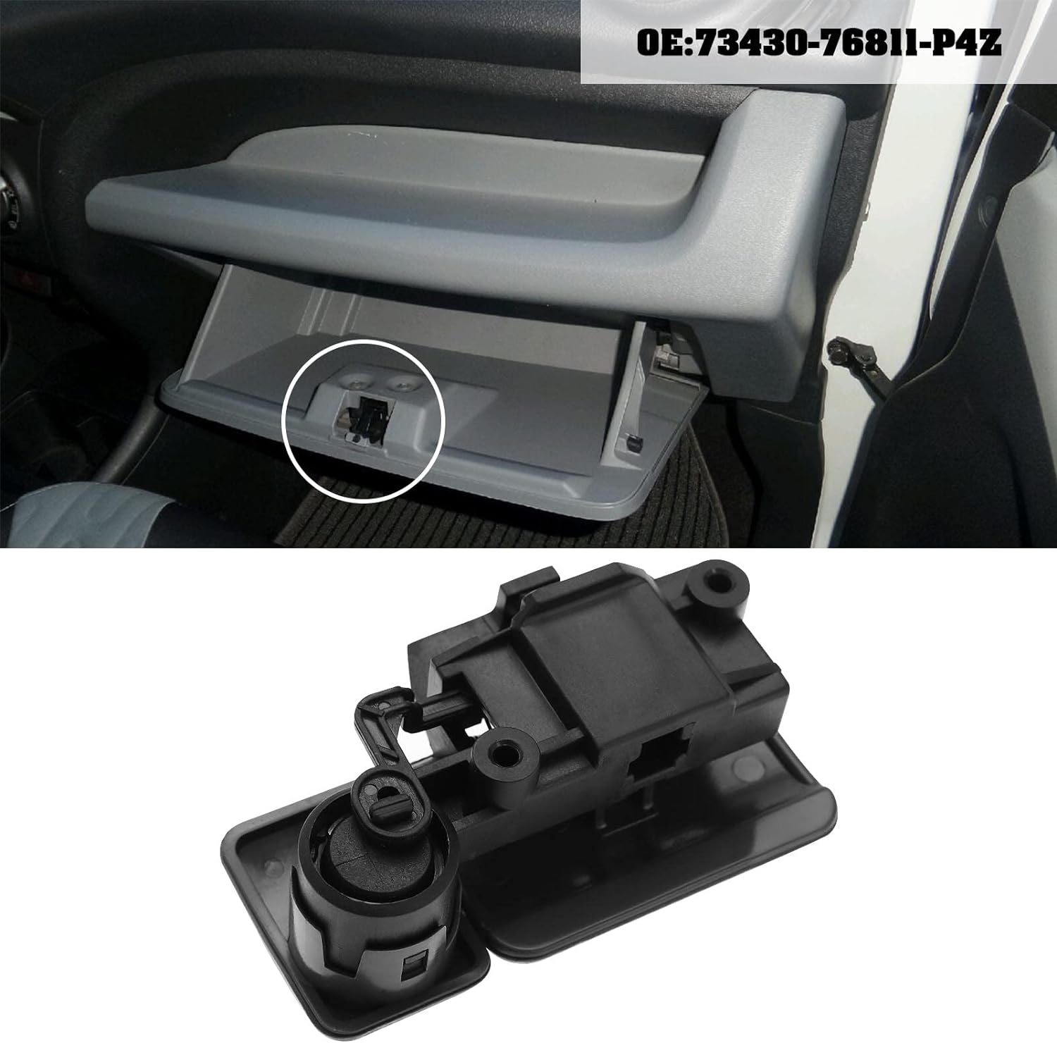 Emagtech Glove Box Lock Latch Handle 73430-76811-P4Z Compatible with Jimny Vitara Grand Vitara 2000-2018 Car Interior Replacement Accessories ABS Black image number 2