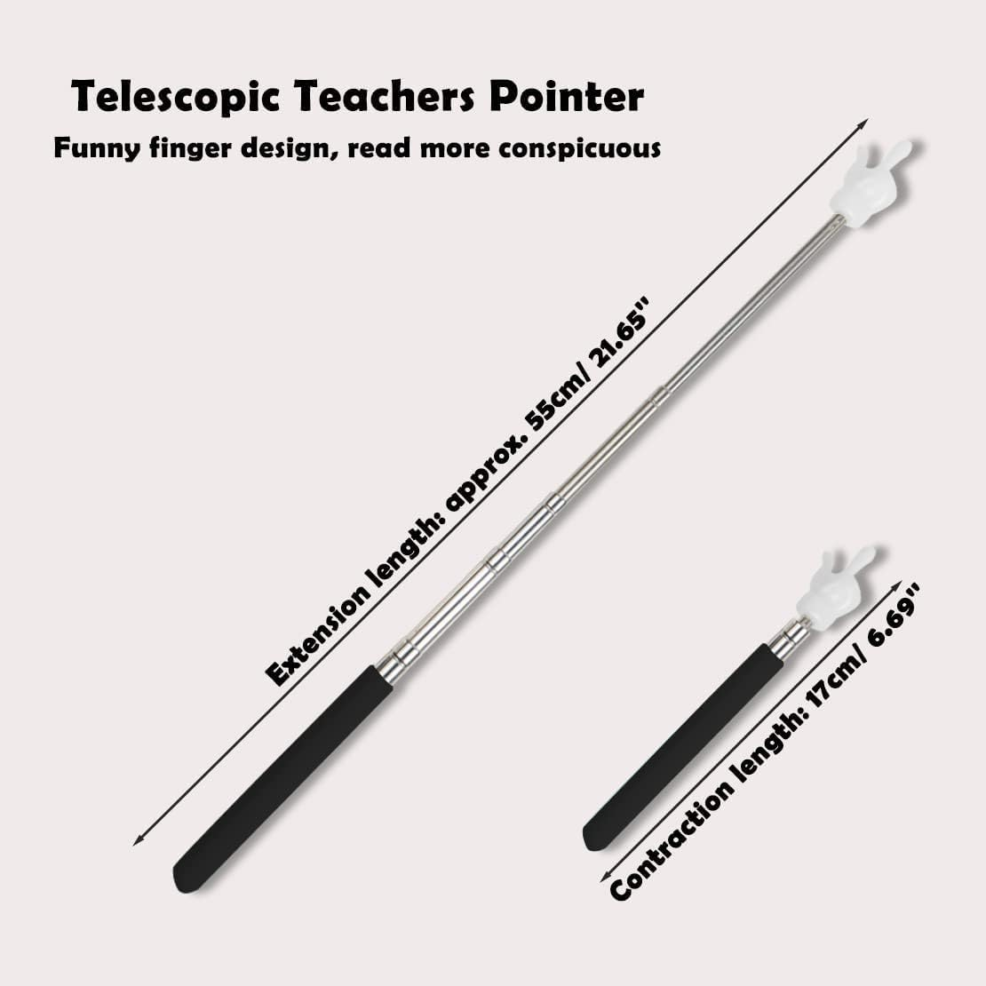 Teacher Pointer Finger Pointer Stick Telescopic,2Pcs Telescopic Teachers Pointer Hand Pointer Finger Pointer Stick,Retractable Teacher Pointer Stick,Extendable Hand Pointer Finger Pointer Stick,Black - Black image number 6
