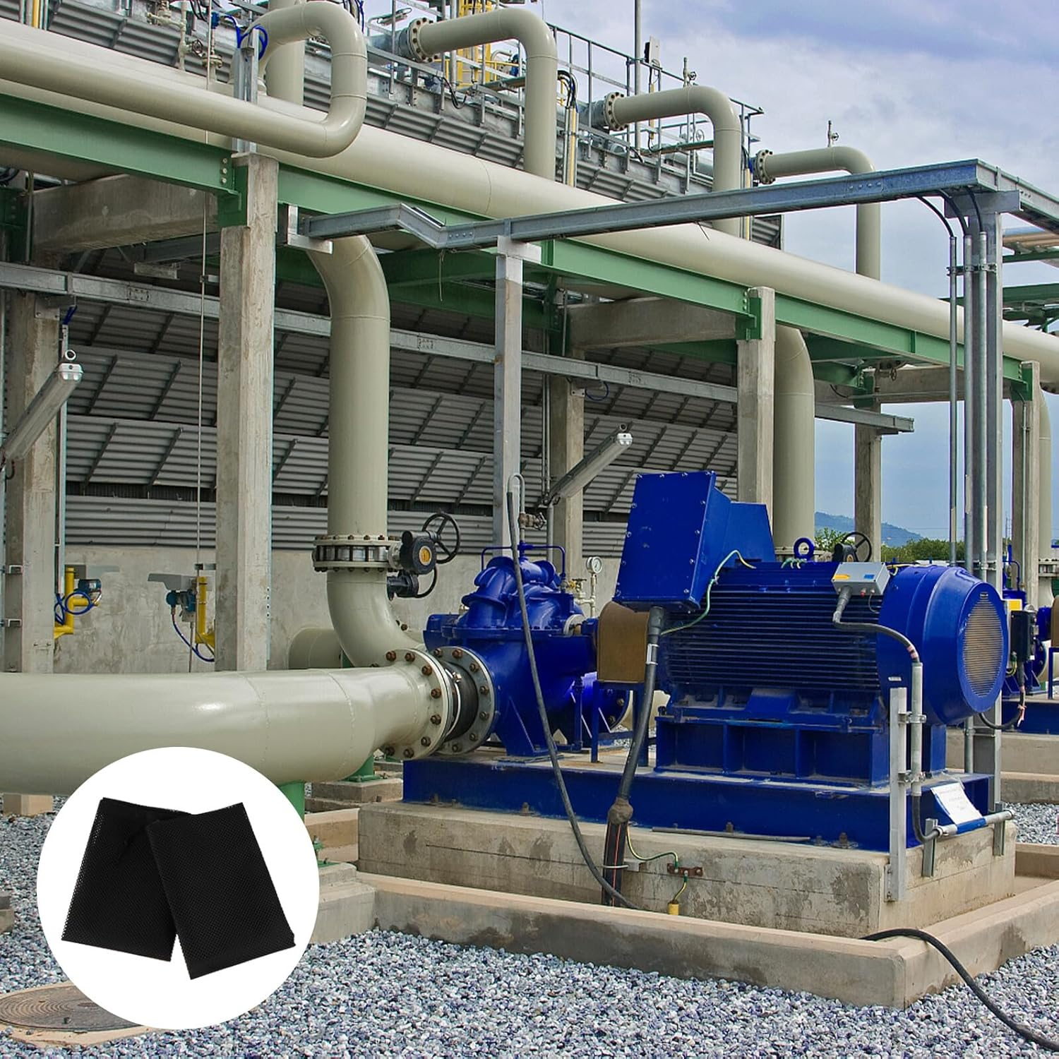 Anneome 2Pcs Water Pump Filter Bags with Drawstring Sturdy Knitted Mesh Barrier Nets Easy-Clean Protective Covers for Outdoor Pumps and Fish Tank Filters image number 3