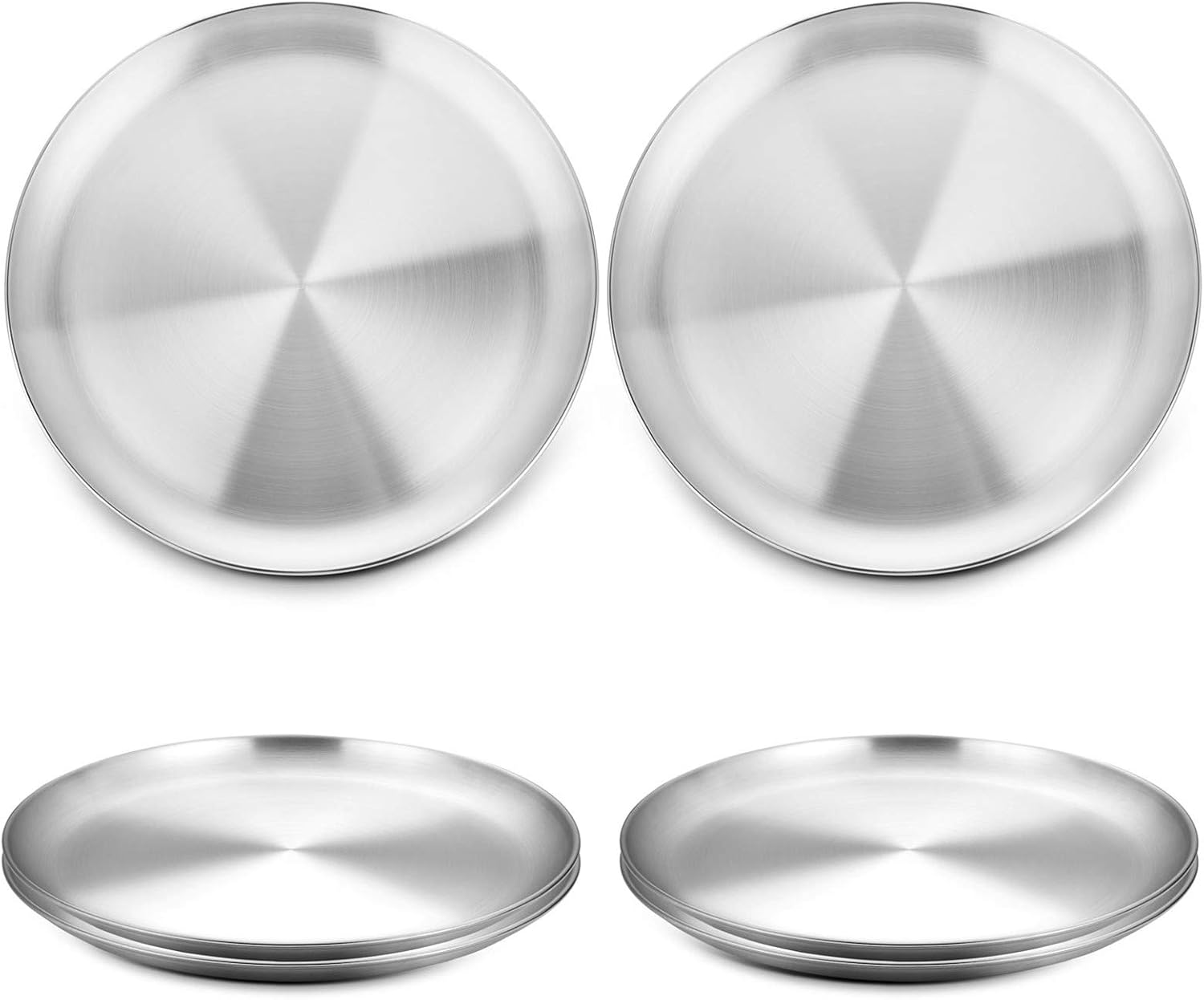 Stainless Steel Pizza Pan 8-Inch Set of 6, Pizza Baking Pan Pizza Tray round Pizza Baking Sheet Oven Tray, Non-Stick & Dishwasher Safe image number 6