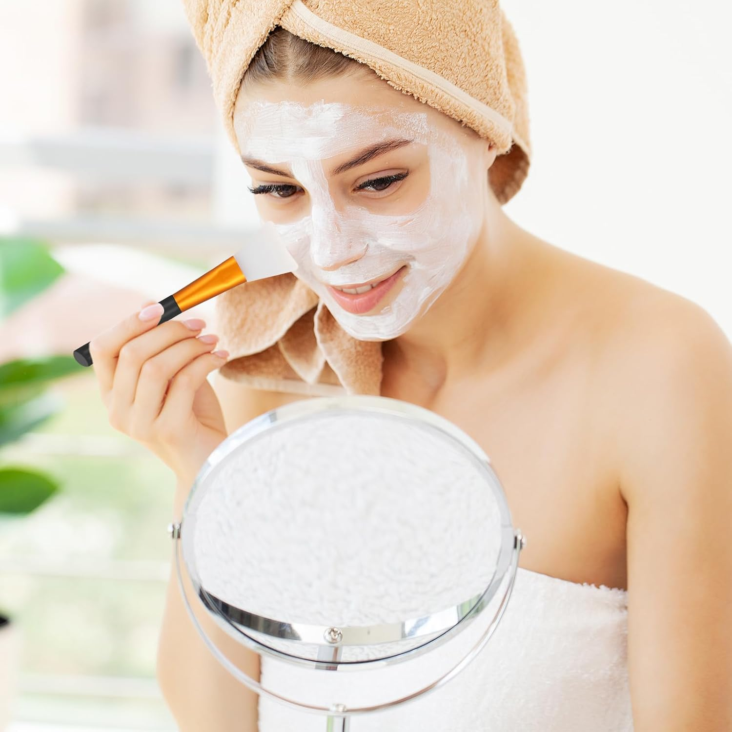 6 Piece Face Mask Brush Silicone Mask Brush Set Face Face Applicator Fan Makeup Skin Care Applicator Brush Mask Applicator Tool for Sleep Mask Mud Mask Skin Care Aesthetic image number 3