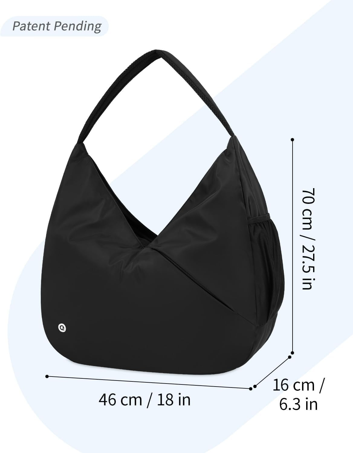 Women'S Large Gym Bag - Stylish Sports Duffel with Concealed Yoga Mat Holder & Shoe Compartment, Ideal for Workouts, Dance, and Overnight Travel with Wet Pocket for Yoga (Black)