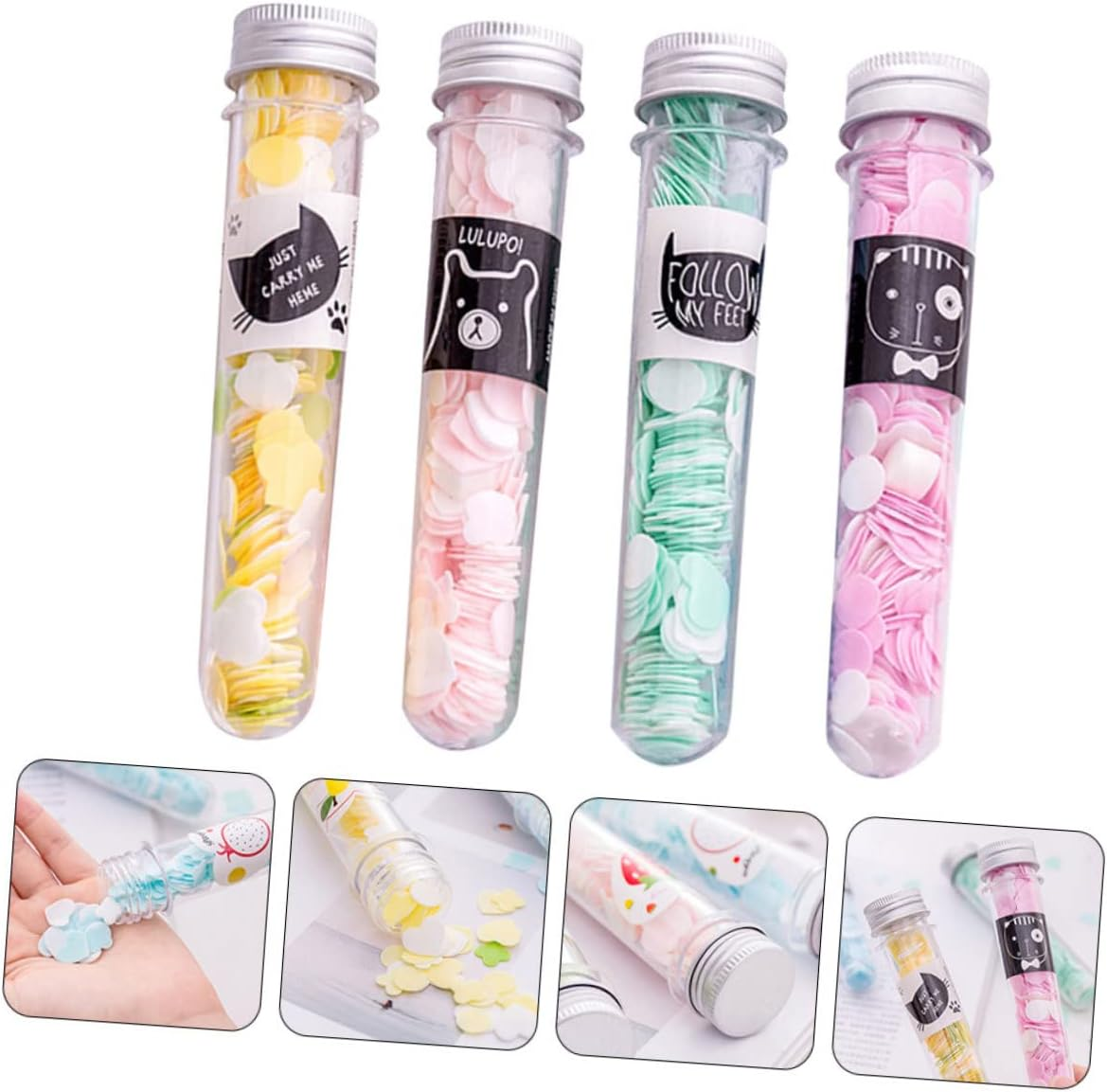 BRIGHTFUFU 4Pcs Disposable Soap Body Bath Soap Strips Travel Wash Paper Flakes Portable Hand Washing Plant Extract Foil Packaging image number 2