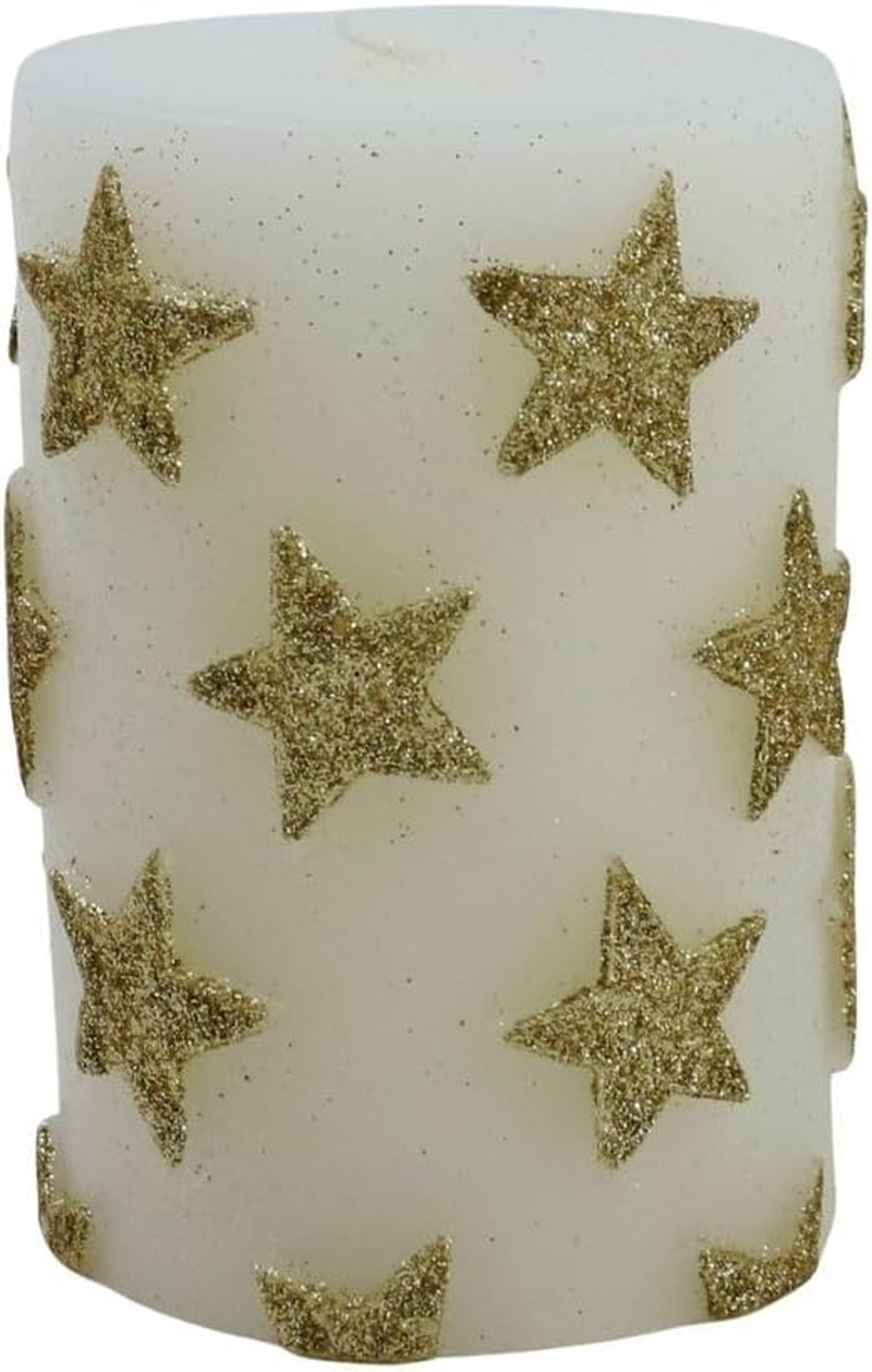 Shisei 106890 Candle, Sprinkle, Star, Small, Interior Light, Gold, Diameter 2.8 X Height 4.1 Inches (7 X 10.5 Cm)