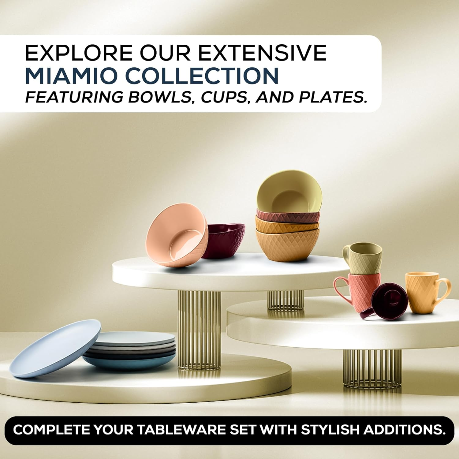 MIAMIO - 6 X 800 Ml - Bowl Set/Cereal Bowl Set - Modern Matte Bowls - Large Bowls Set - Palmanova Collection (Magma Red) image number 2