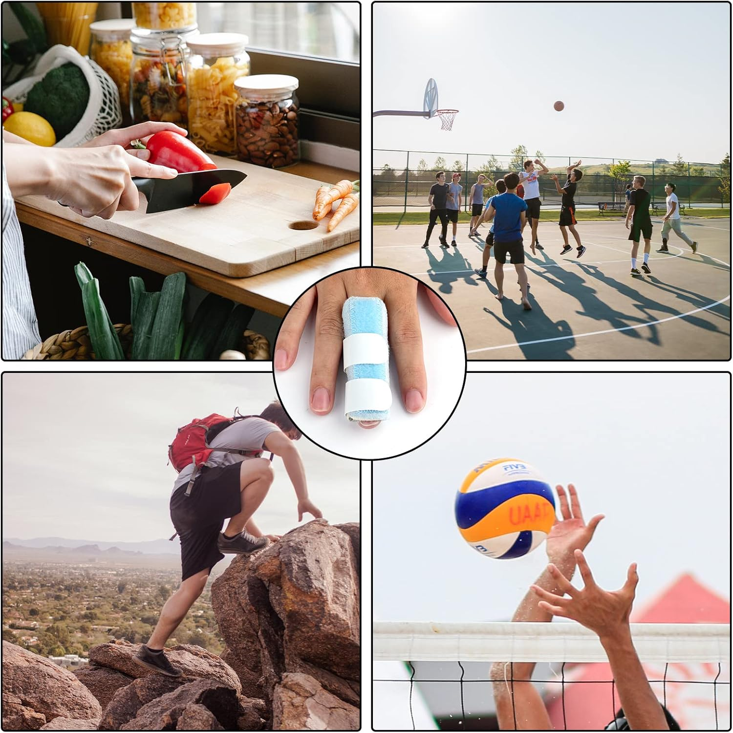 AIEX Finger Support Splints 4 Pieces (4 Colours) image number 3