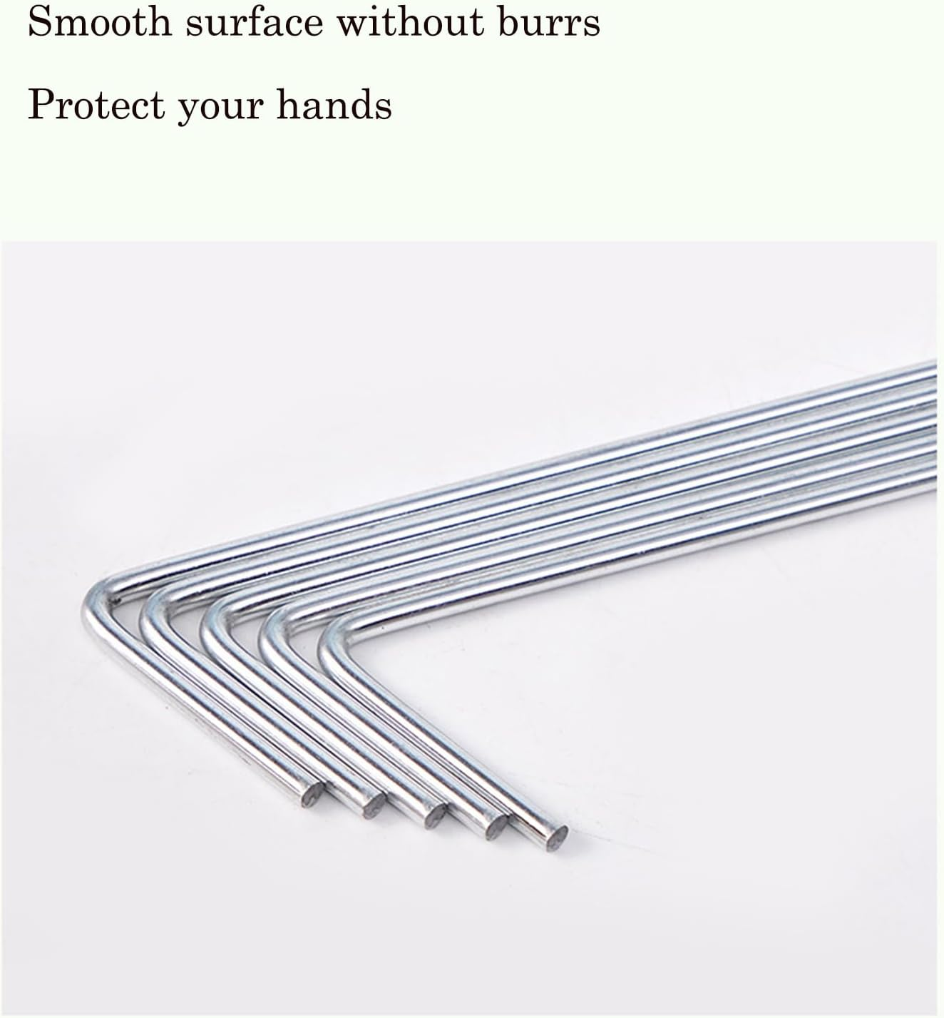 10 PCS Heavy Duty Metal Tent Pegs, Galvanized Steel Camping Hooks Ground Stakes for Tarpaulin, Football Nets, Marquees, Hiking, Travel, Outdoor, Canopy, Windproof & Durable Tent Stakes (4X180Mm) image number 4