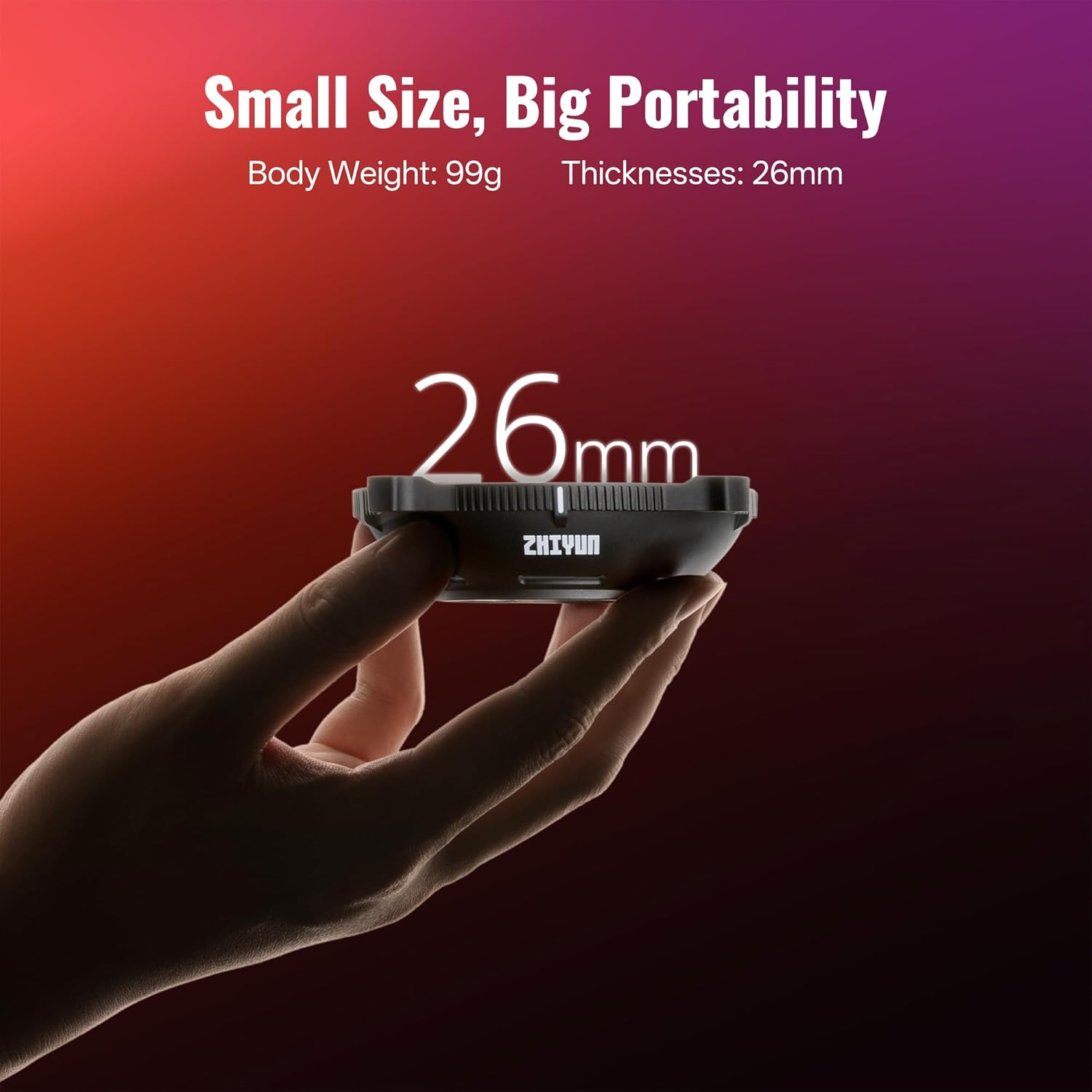 ZHIYUN Mini Lens Reflector (ZY Mount) Adjustable Light Modifier 5X Brightness Boost Suitable for X100RGB X100Bi-Color CX100 X60 Continuous Output Lighting for Photography Video Lighting Tool Only 99G