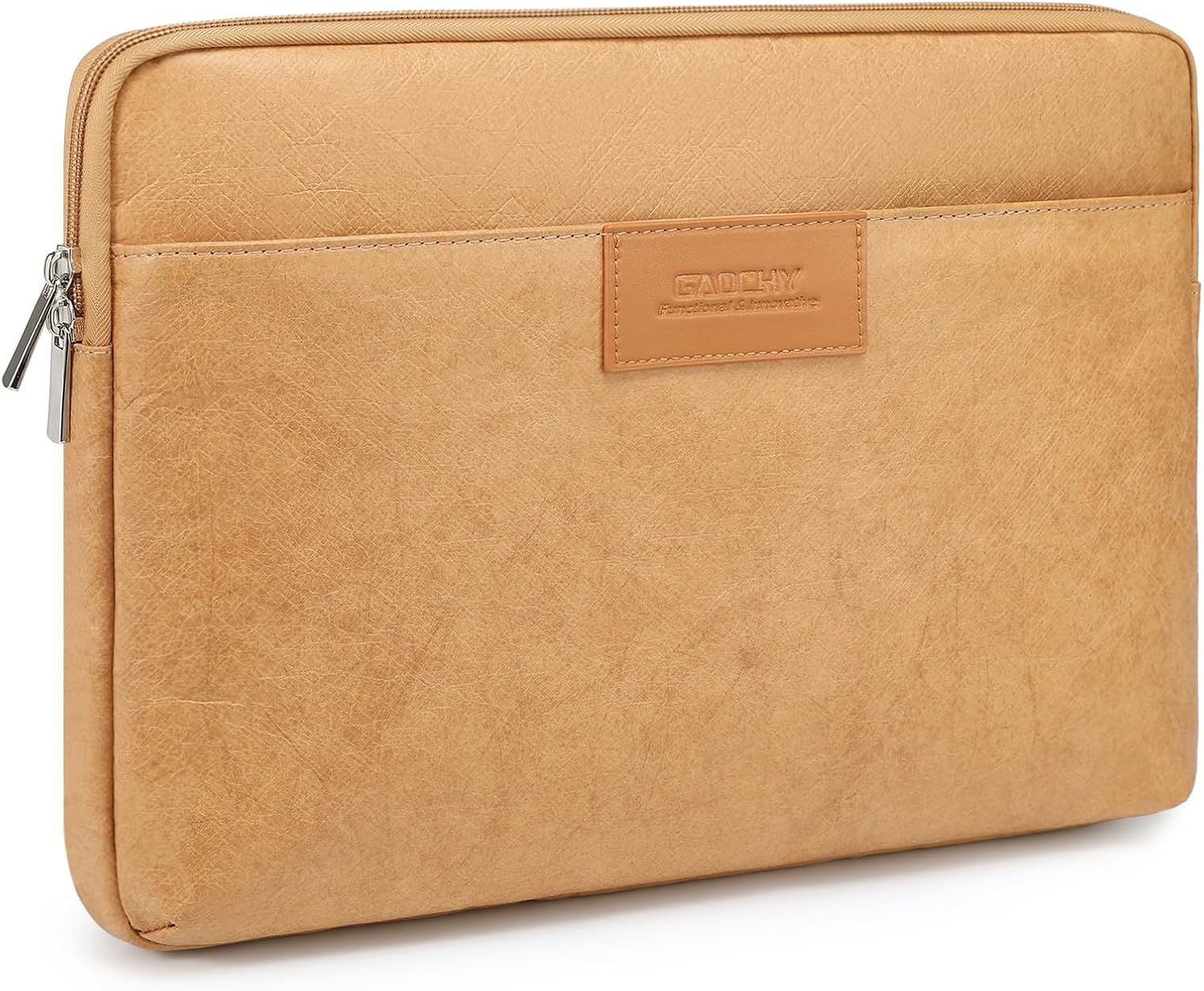 GAOCHY 13.3-14 Inch Tyvek Shockproof Laptop Sleeve, Compatible with 14.2 Inch Macbook Pro 14 M4/M3/M2/M1 Pro/Max 2024-2021, 13.6 Inch Macbook Air 13 M4 2025, Dell XPS 14, 14 Inch HP Laptop, Autumn Oak