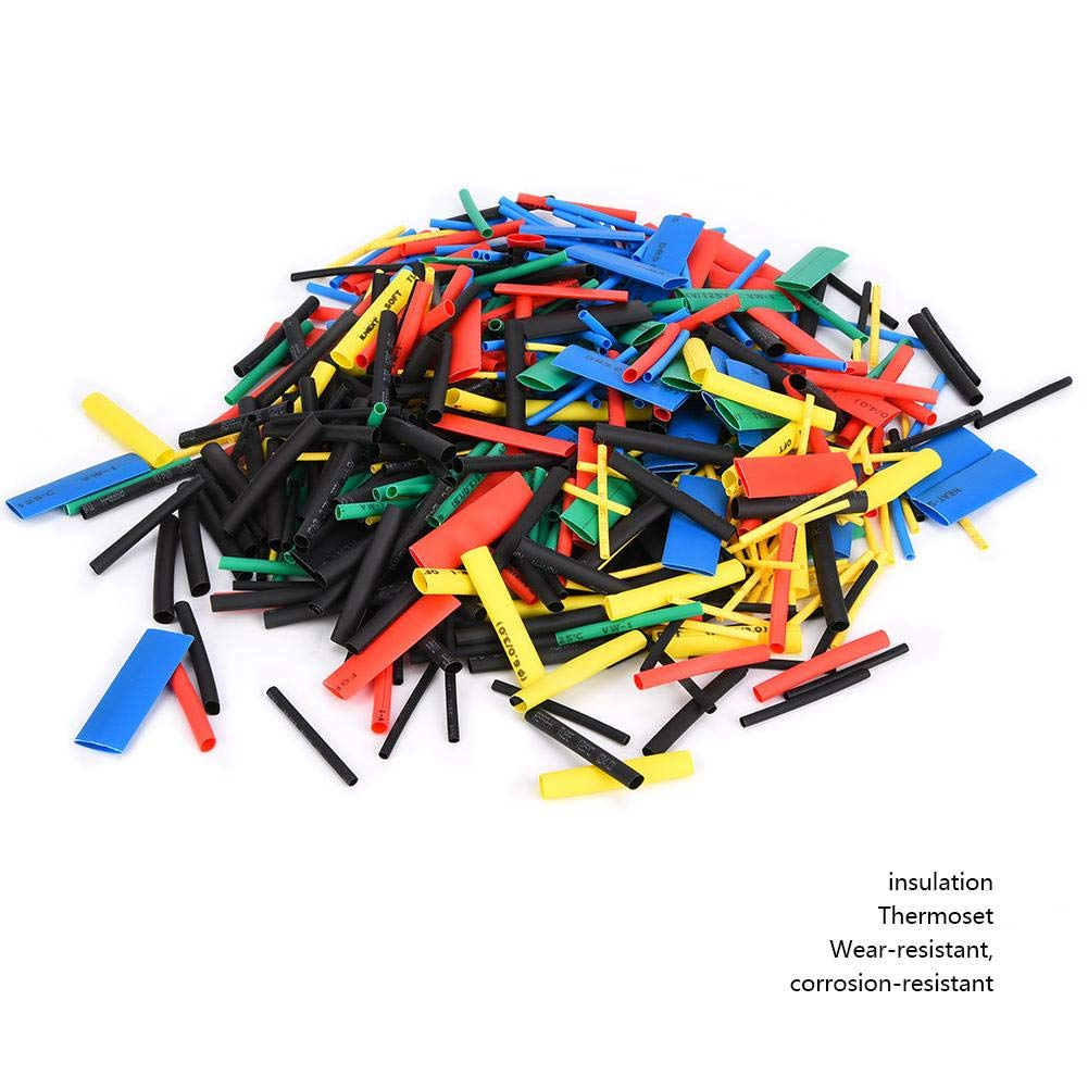 Heat Shrink Tube, 530Pcs Polyolefin Electrical Cable Wire Kit Set Insulated Shrinkable Tubing for Colour Coding, Mechanical Protectio image number 1