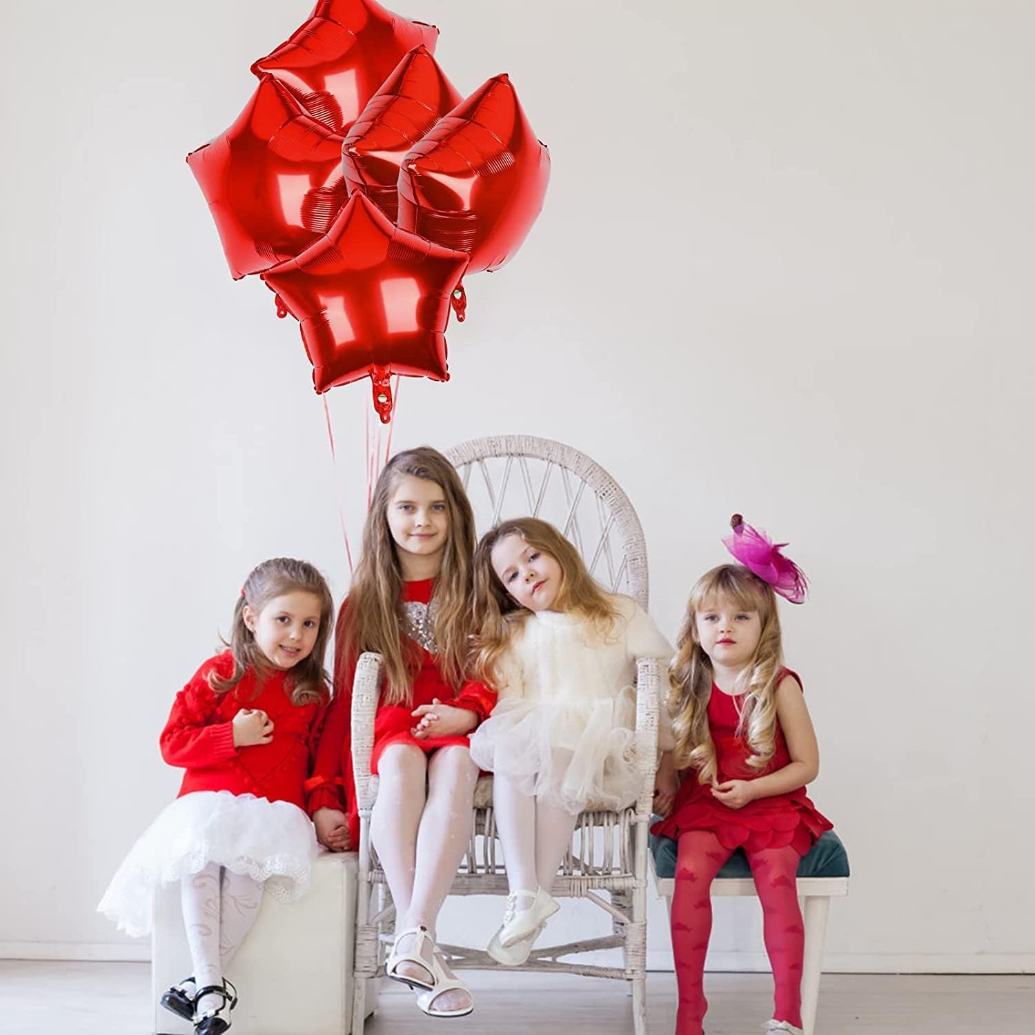 18" Star Balloons Foil Balloons Mylar 10Pcs Balloons for Baby Shower, Gender Reveal, Wedding, Magical Prom or Engagement Party Decoration (Red) - Blue image number 4