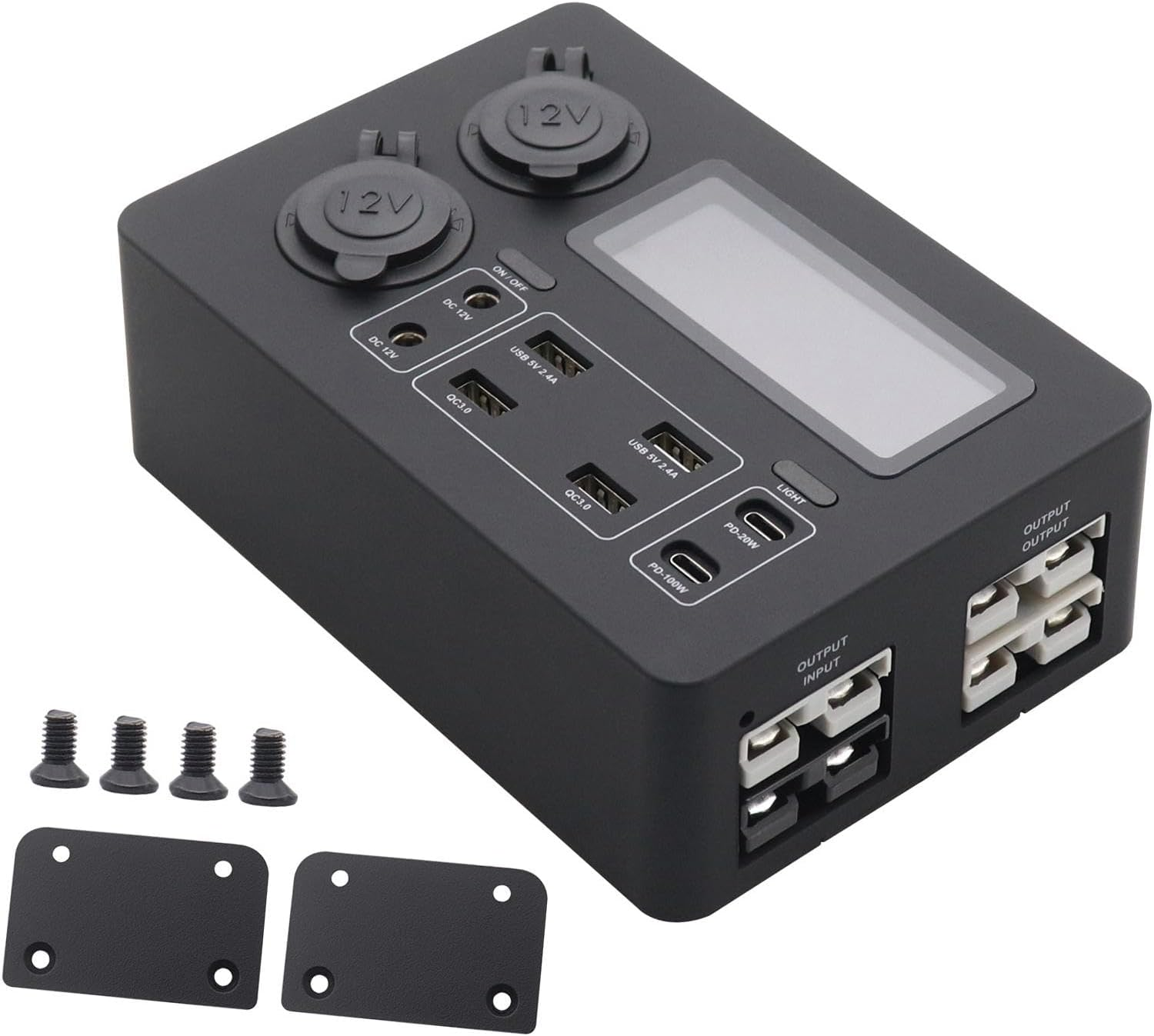 FJMQHU 12V Power Box with 4 X, 6 X USB and 2 X 12V Sockets, Quick Charger 3.0 for Camping, Fishing, Outdoor, Emergency, Boat, Power Box image number 3