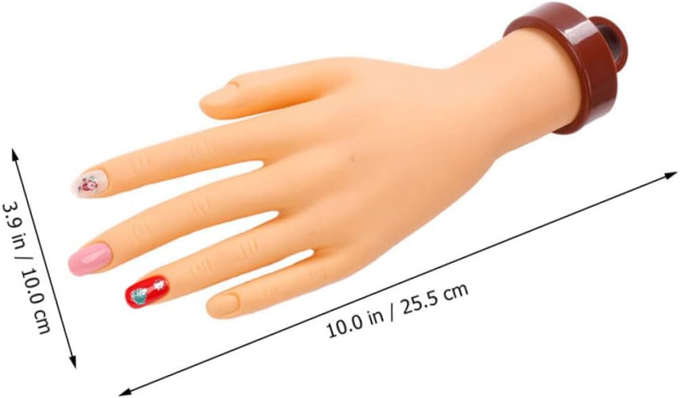 OSOLADY Flexible Nail Practice Hand Model with Stand Manicure Training Tool for Nail Art Lightweight Fake Hand for Beginners for Display and Practice