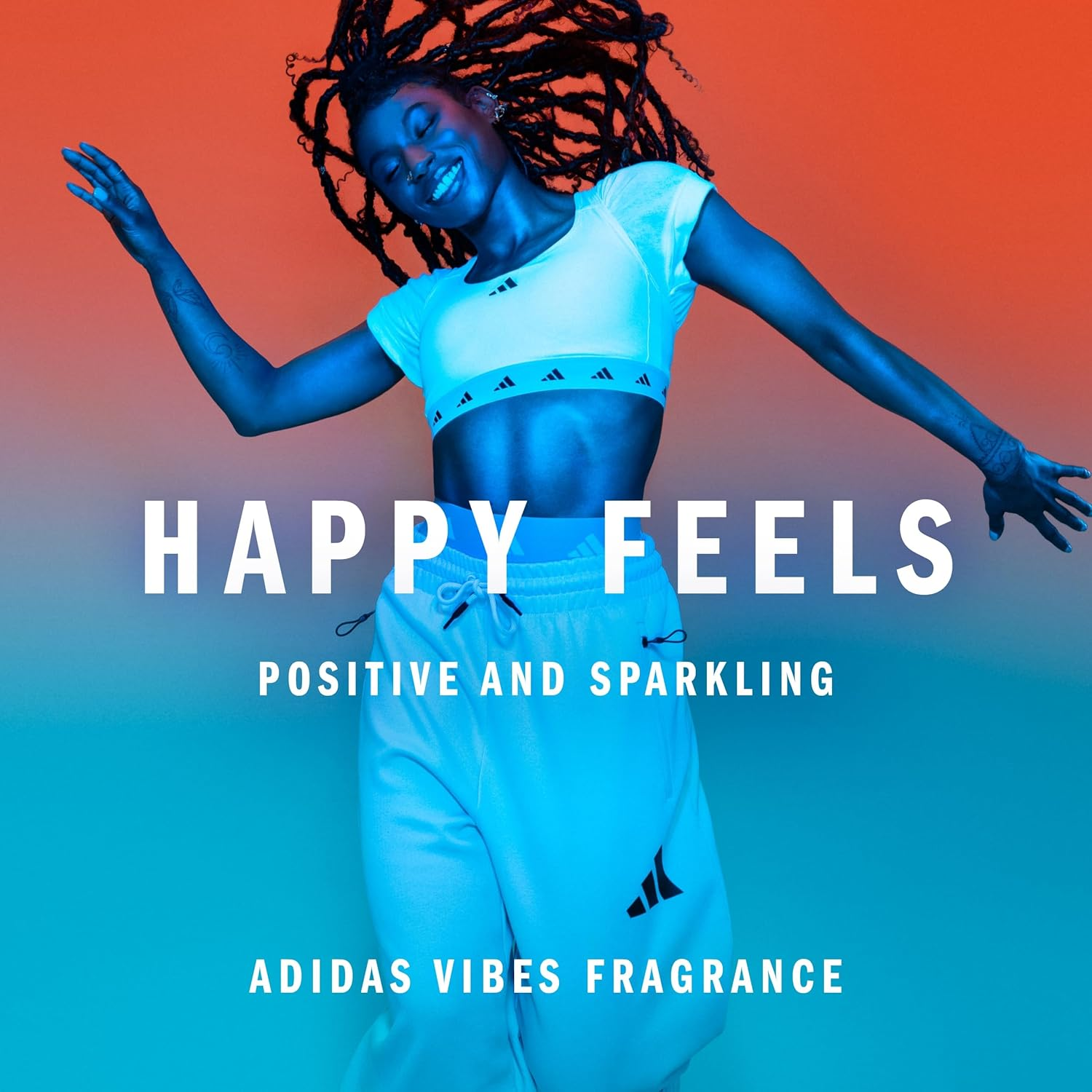 Adidas Vibes Happy Feels Eau De Parfum for All, Joyful and Uplifting, Long Lasting Fragrance, Grapefruit and Jasmine 100Ml image number 2