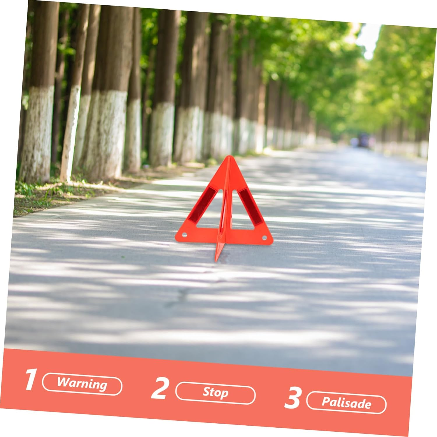 Gatuida Folding Reflective Warning Triangle for Roadside Emergencies Sturdy Emergency Safety Triangle with High Visibility Reflectors Portable Car Breakdown Sign for Night and Bad Weather image number 4