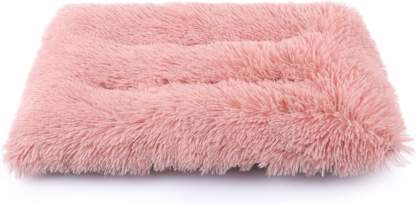 Lucky Monet Small Dog Beds 24" X 18", Fluffy Calming Dog Bed Washable Dog Crate Mat Plush Rectangle Pet Bed with Anti-Slip Backing, Long Plush Pet Beds for Dogs Cats Puppies image number 4