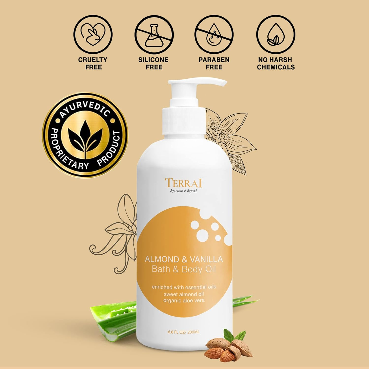 Terrai after Bath and Body Massage Oil | Luxury Oil | for Glowing and Healthy Skin | Pack of 2 (300Ml Each) image number 4