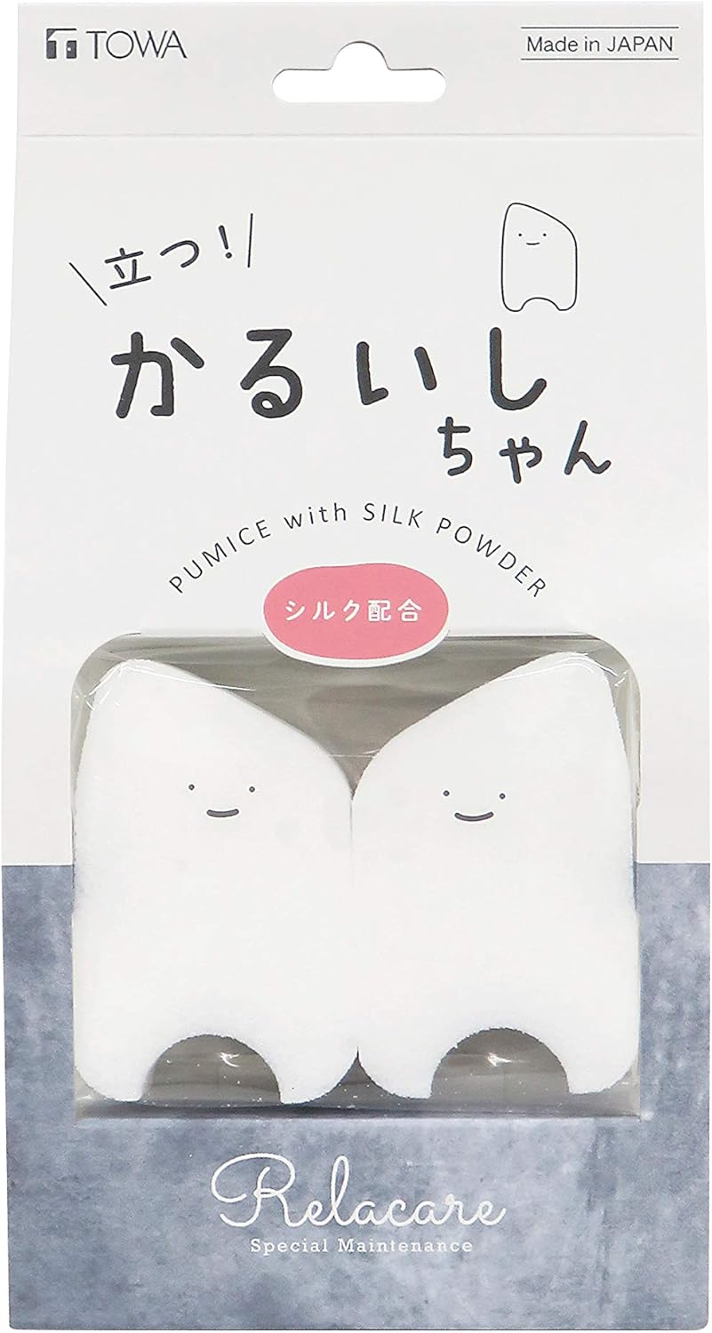 Towa Sangyo Pumice Rirakea Pumice Chan Twins 2 Pieces, White, Approx. 2.4 X 1.6 X 0.7 Inches (6 X 4 X 1.9 Cm) image number 5