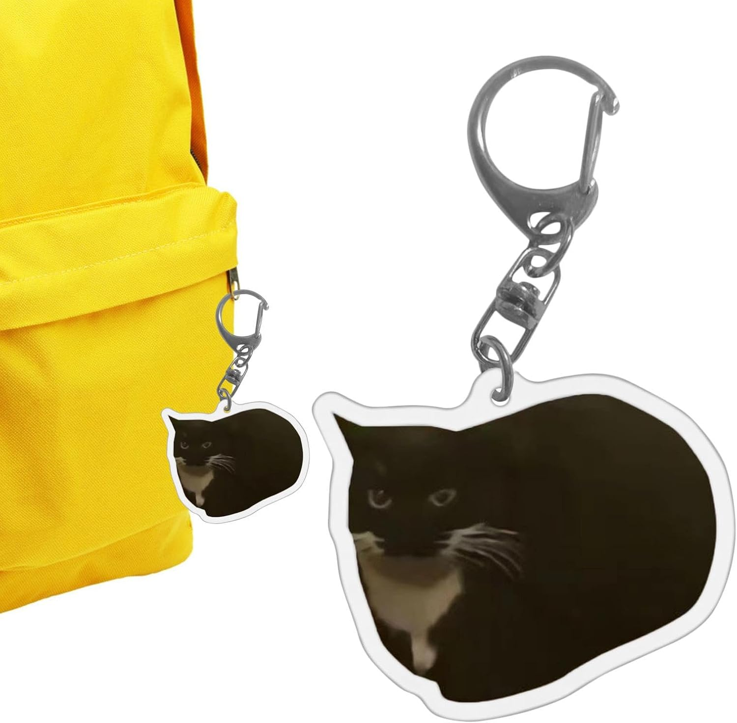 YNPQTDS Cat Keychain - Cute Crying Sounds Making Keychains | 2D Acrylic Keychain Pendant for Backpacks Purse Wallet School Bags Adults