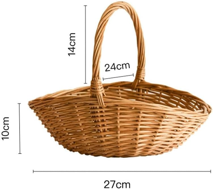Wicker Basket Wicker Storage Basket with Handle, Gift Hamper Basket, Picnic Baskets, Kitchen Basket Large