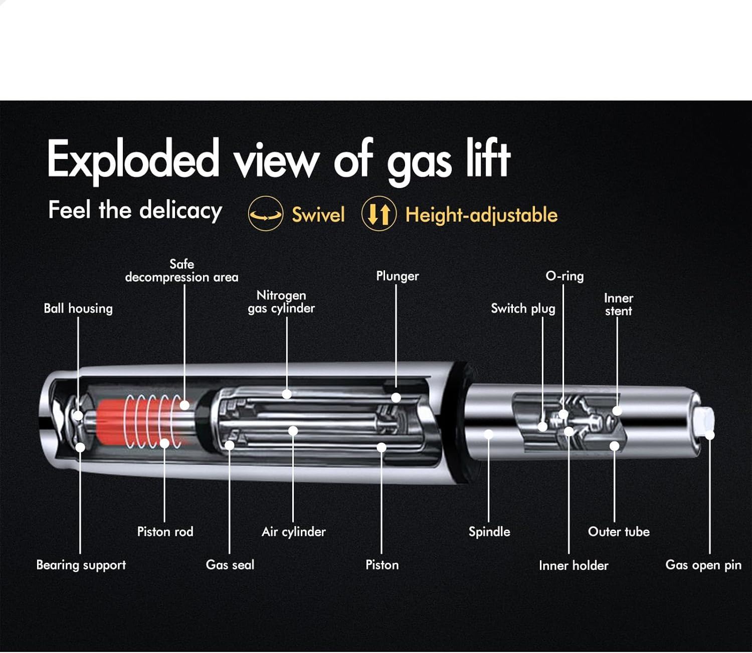 ALFORDSON Set of 4 Bar Stool Adjustable Kitchen Stool Swivel Counter Wooden Dining Chair in 61-82Cm Seat Height Gas Lift, White Bar Sets for Home Dining Room Cafe Shops Bars, Ramiro Fabric Grey image number 4
