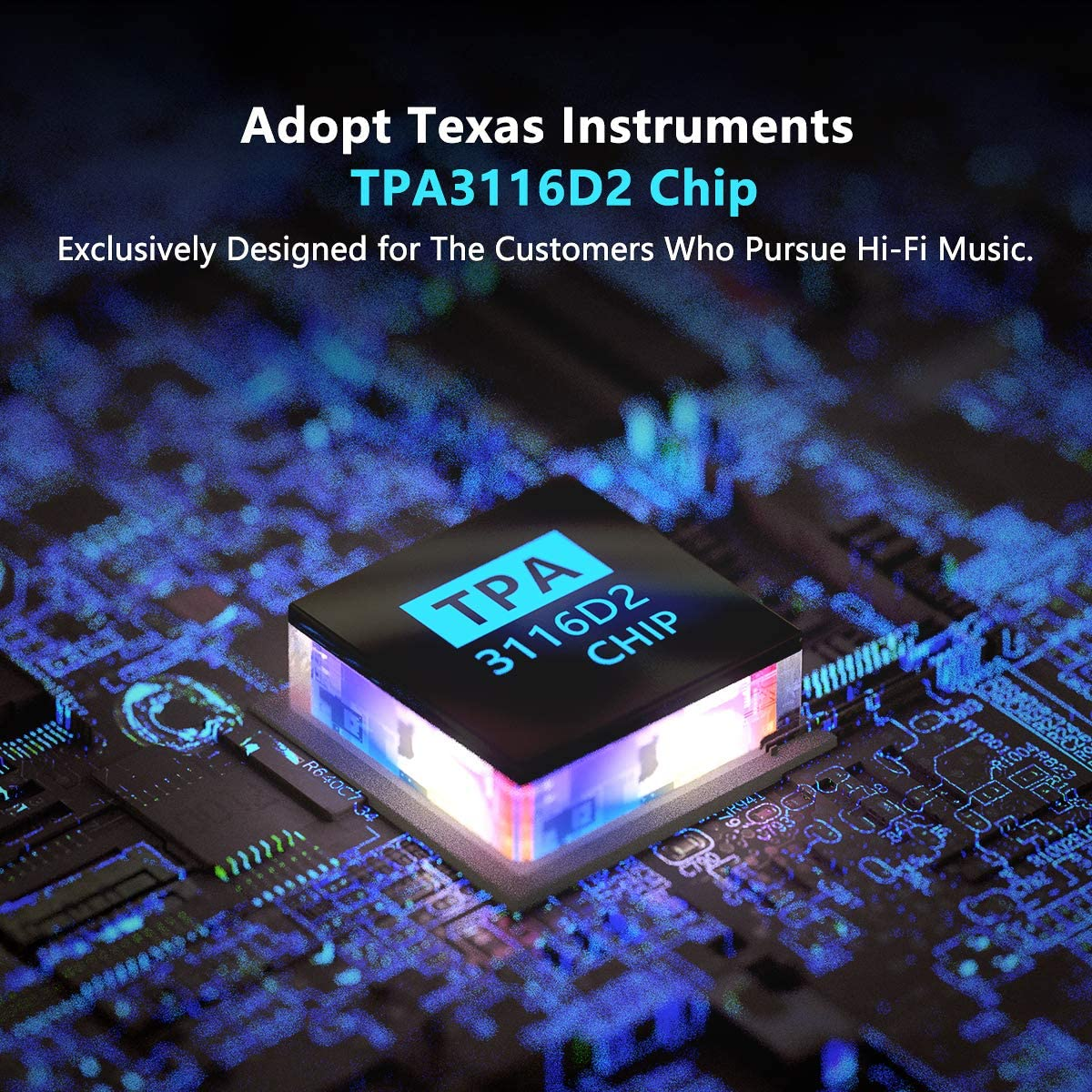 Fosi Audio V1.0B 2 Channel Amplifier Stereo Audio Amp Mini Hi-Fi Class D Integrated TPA3116 Amp for Home Speakers 50W X 2, with 19V 4.74A Power Supply image number 1