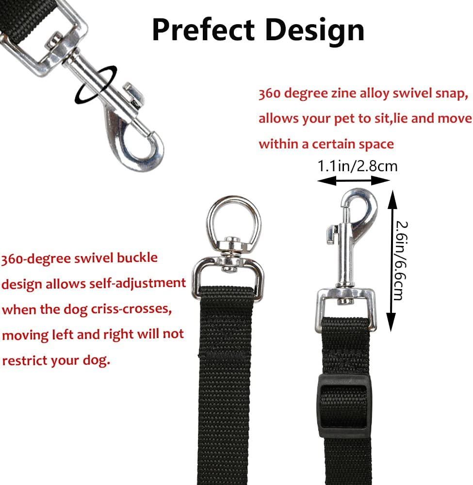 ASOCEA 3 in 1 Dog Leash Coupler Adjustable Detachable Nylon Three Way Dog Leash for One/Two/Three Dog Cats Pet