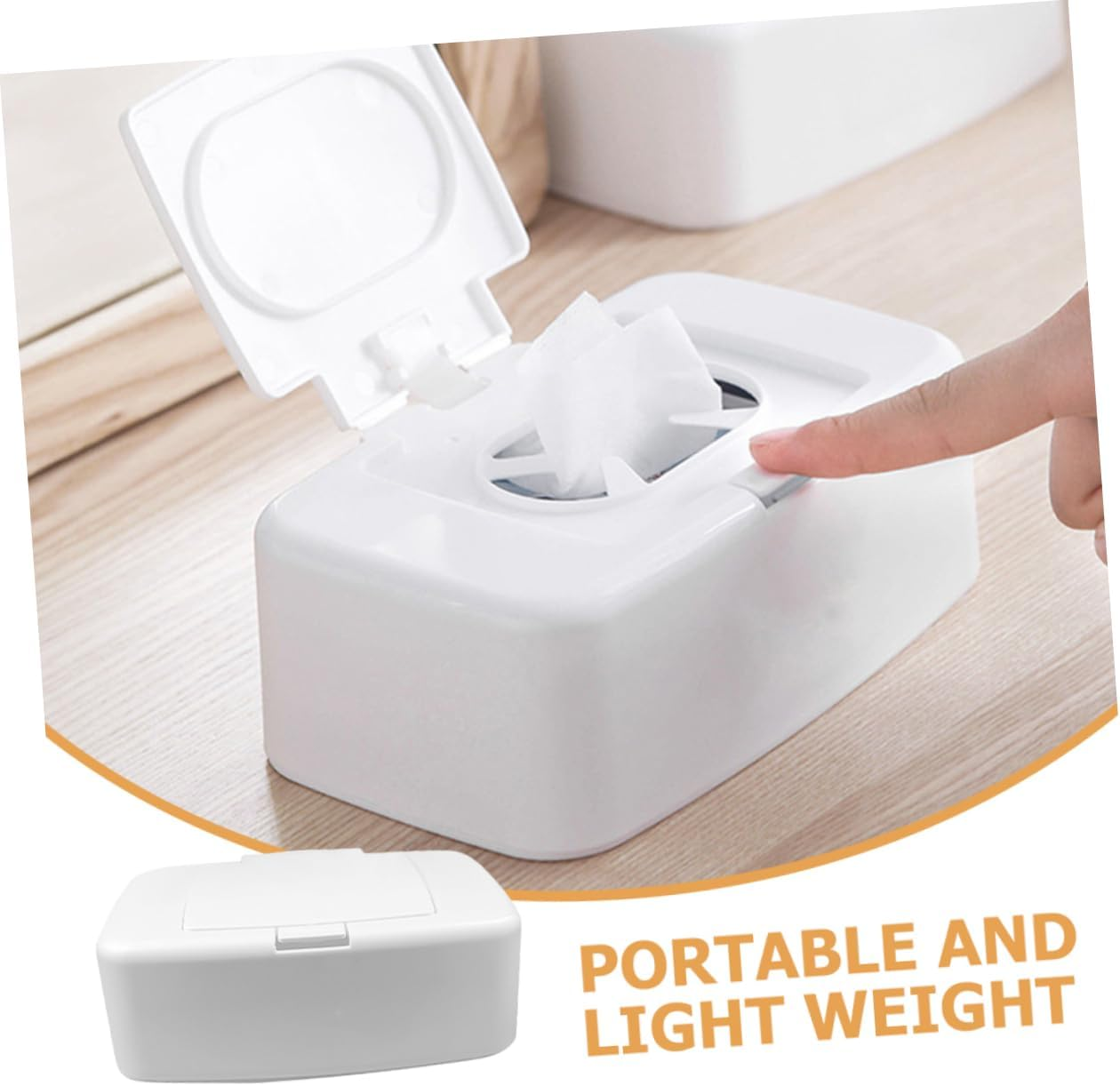 Generic 4Pcs Storage Box Dispenser Washable Car Cleaning Controller Portable Constant USB Heater Wipes Container Refillable Thermostat Reusable Wipes Holder Pp White image number 6