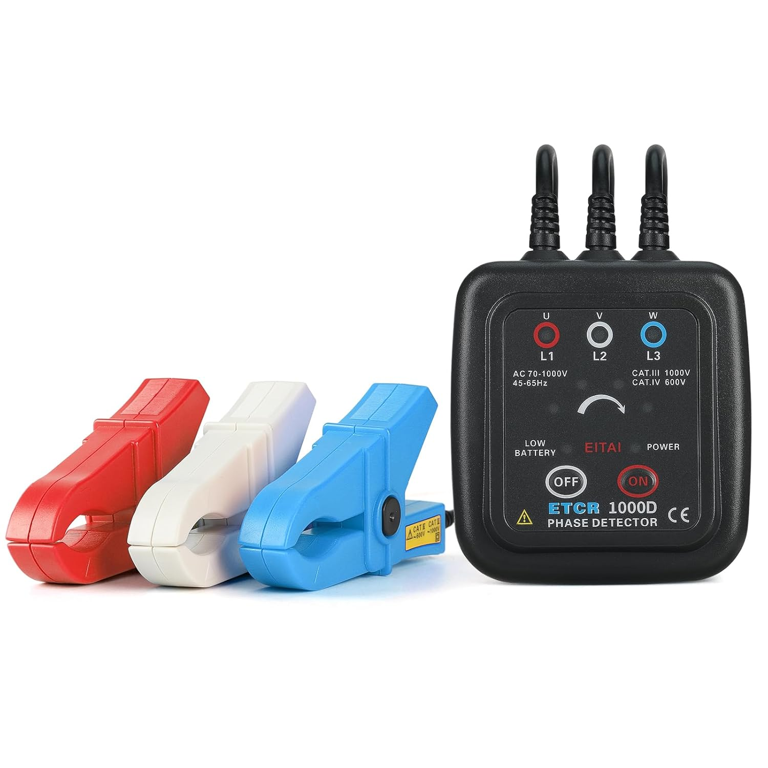 EITAI-ETCR1000D Non-Contact Phase Sequence Tester, AC 70V-1000V, &Phi;1.6Inch/40Mm, Manufacturer Direct Sales, Phase Rotation Meter image number 6