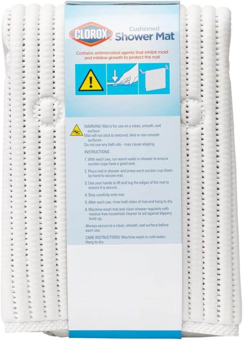 Duck Brand 285343 Clorox Cushioned Shower Mat, 21 X 21 Inches, White image number 3