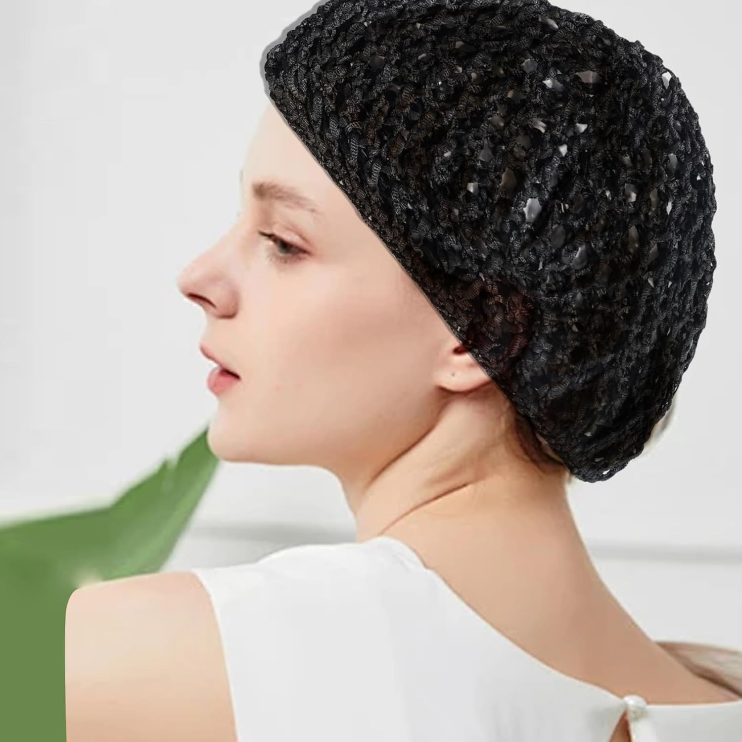 Tubi Hair Wrap, 6PCS Elastic Crochet Hair Net, Soft Breathable Mesh Wrap Net for Silk Press, Nets for Sleeping, Long Straight Curly, Decor image number 5