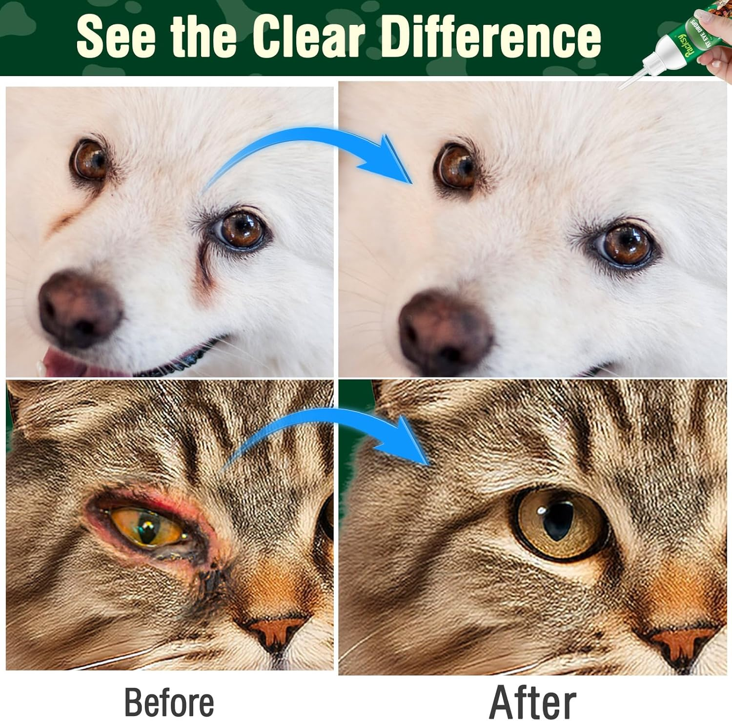 120Ml/4.06Fl Oz Cat and Dog Eye Drops,Soothing Relief for Itchy,Irritated Eyes,All Natural Formula,Tear Stain Remover and Hydrating Eye Care for Pets,Safe for Dogs and Cats image number 4