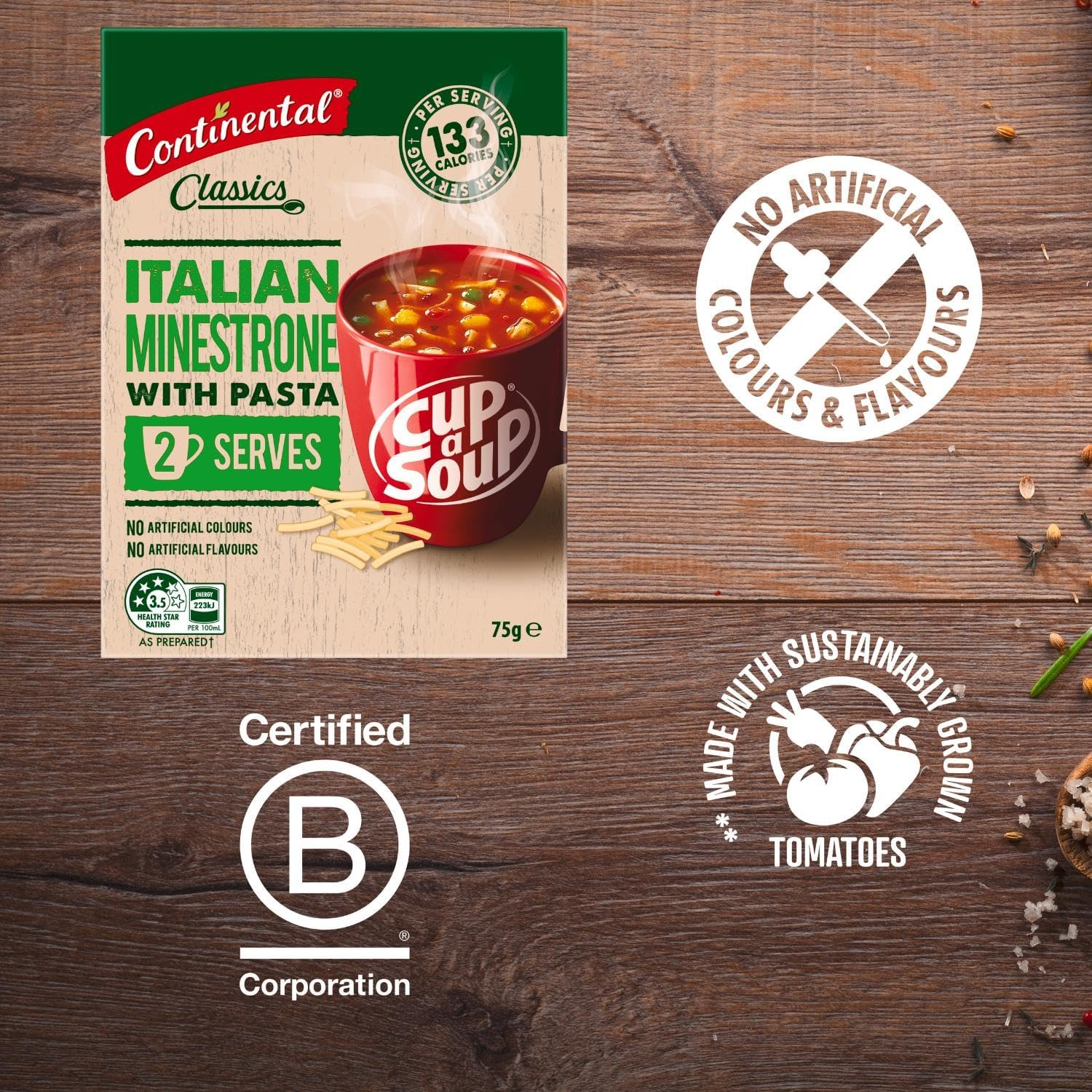 Continental Cup-A-Soup, Italian Minestrone, 2 Pack, 75G image number 4