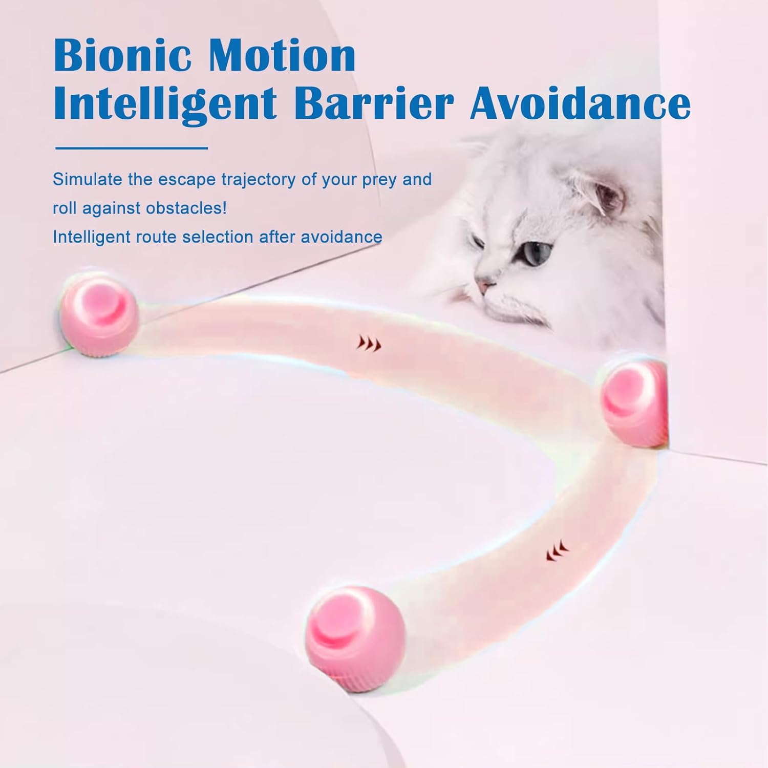 Petgravity Interactive Cat Ball Toy, Intelligent Cat Toys with LED Lights, Automatic Moving Rolling Ball for Indoor Cats, Cat Automatic Toy image number 3