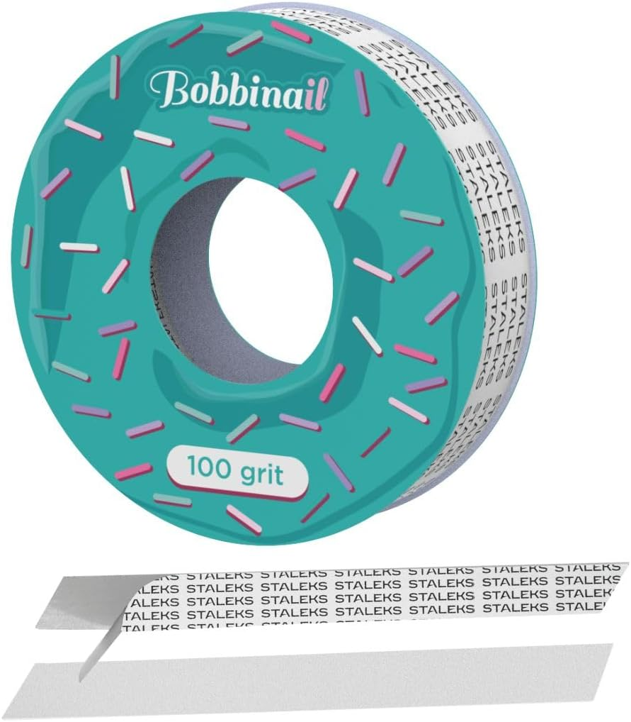 STALEKS PRO Expert Disposable White Abrasive Tape (240 Grit, 7M) Spare Block &ndash; Straight Nail File Spare Roll for Eco-Friendly Manicure & Pedicure