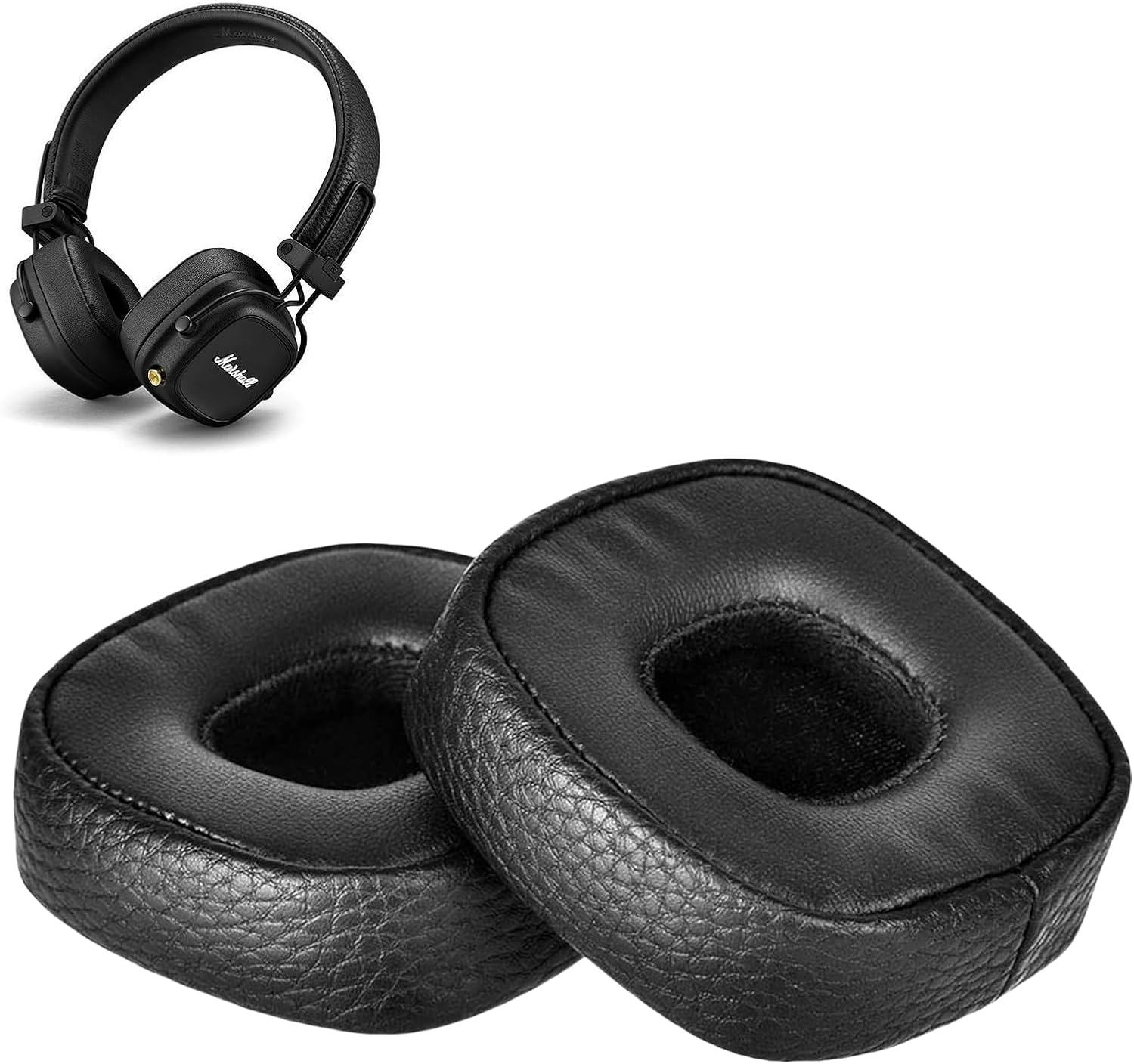 Replacement Ear Pads for Marshall Major III 3 Wired/Wireless Bluetooth On-Ear Headphones - Black image number 3