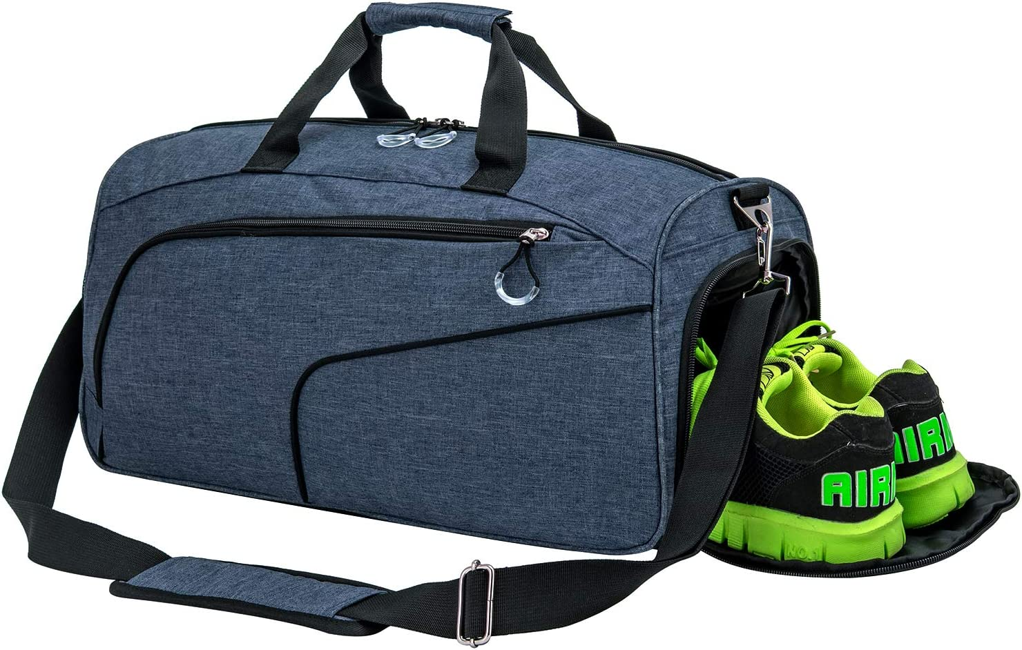 Kuston Sports Gym Bag with Shoes Compartment &Wet Pocket Gym Duffel Bag Overnight Bag for Men and Women
