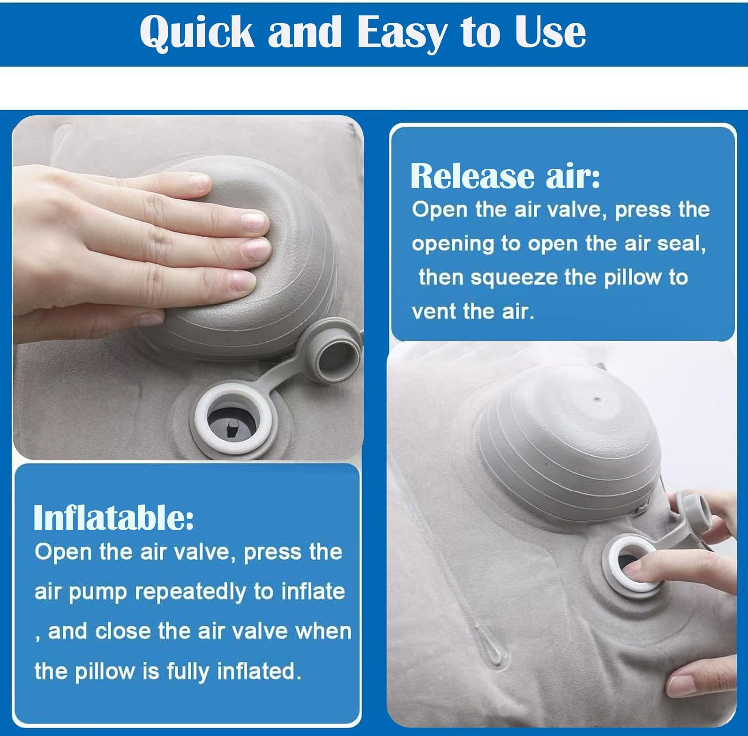 Lejapwat Travel Inflatable Foot Rest, Adjustable Height Leg Rest Pillow with Bag for Airplane, Car, Trains, Home, Office