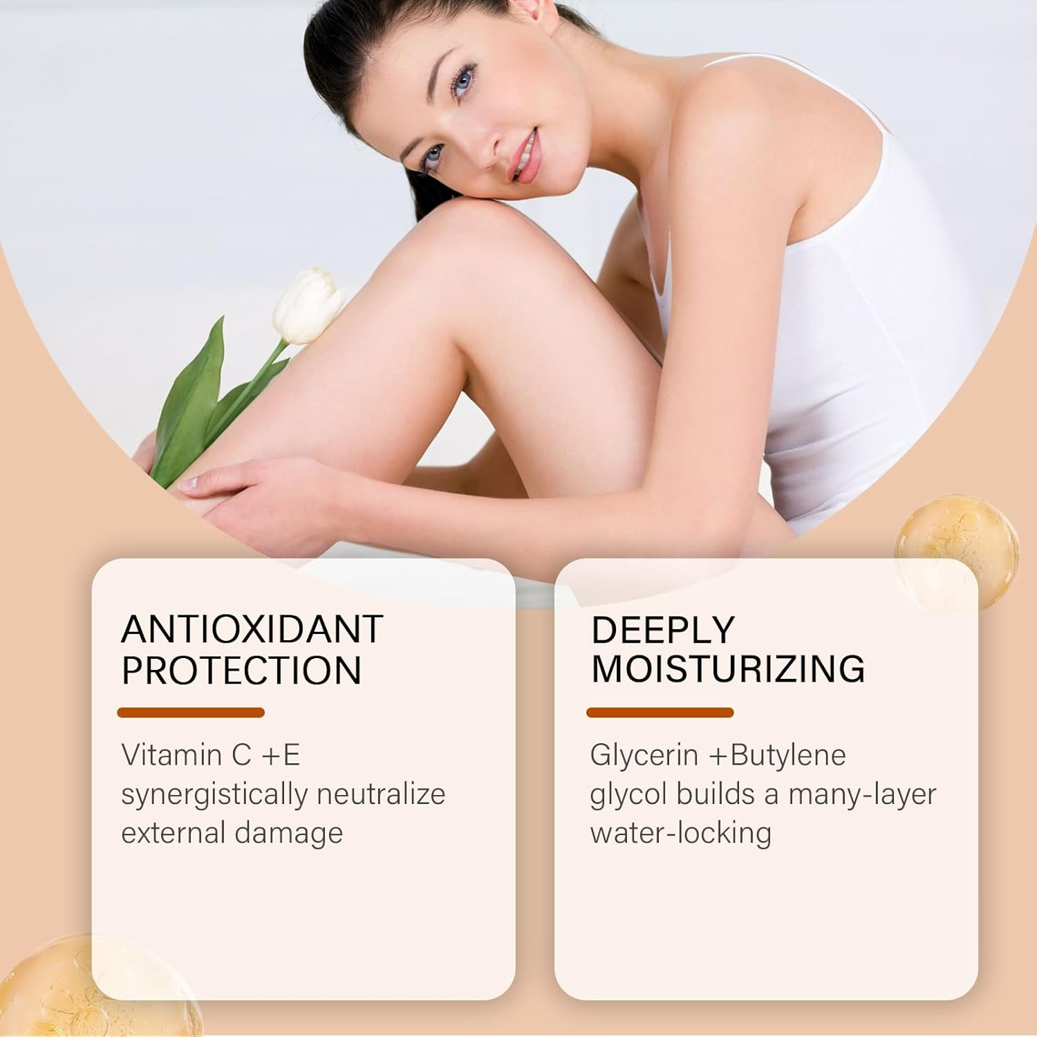 Vitamin C Body Oil for Women, Massage Body Oil for Dry Skin, Absorbing & anti Winkle, Anti-Aging Repair for Brightening and Even Skin Tone, Deeply Nourishing Dry Skin Non-Greasy (2Pcs)