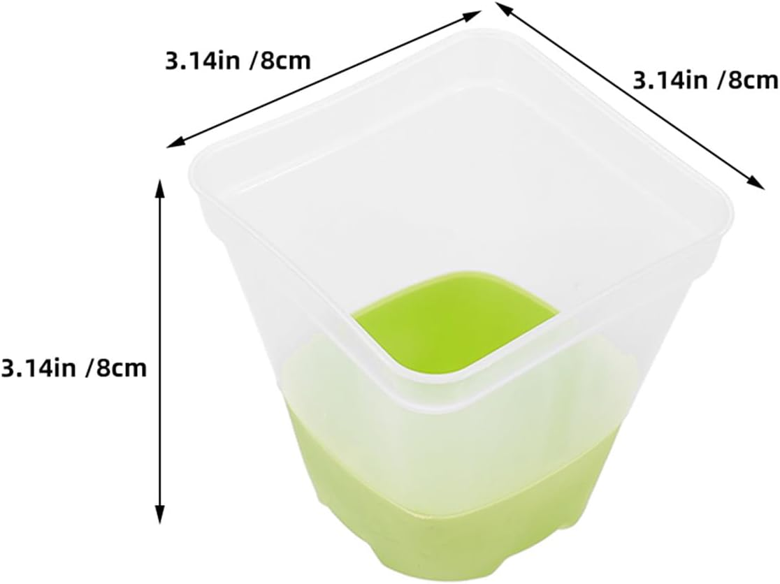 FONDOTIN 18Pcs Clear Plant Nursery Pots - 3" Reusable Plastic Planters with Drainage - Silicone Base Starter Pots for Seedlings Propagation Greenhouse Gardening image number 4