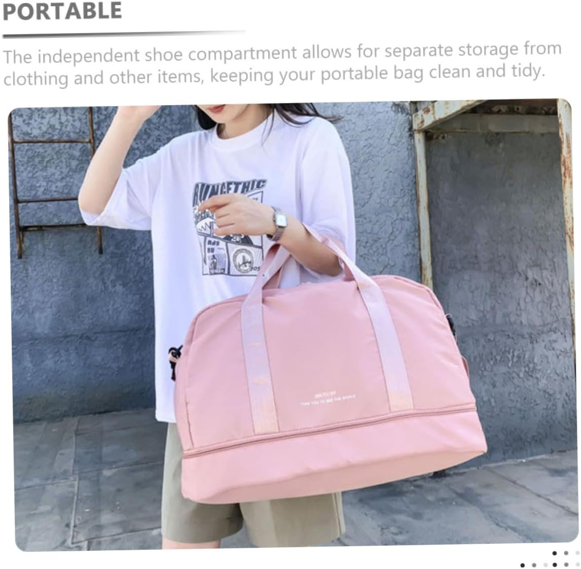 COOLHIYA Large Capacity Luggage Bag for Travel Tote Bag Wet Separation for Gym Use and Weekend Trips image number 1