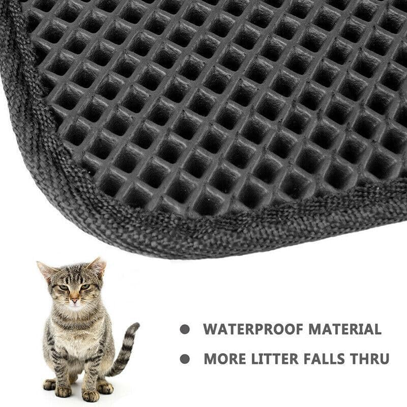 AIMALL Double-Layer Cat Litter Mat Waterproof Trapper Foldable Pad Pet Rug Home Urine - Efficient Urine & Litter Control image number 4