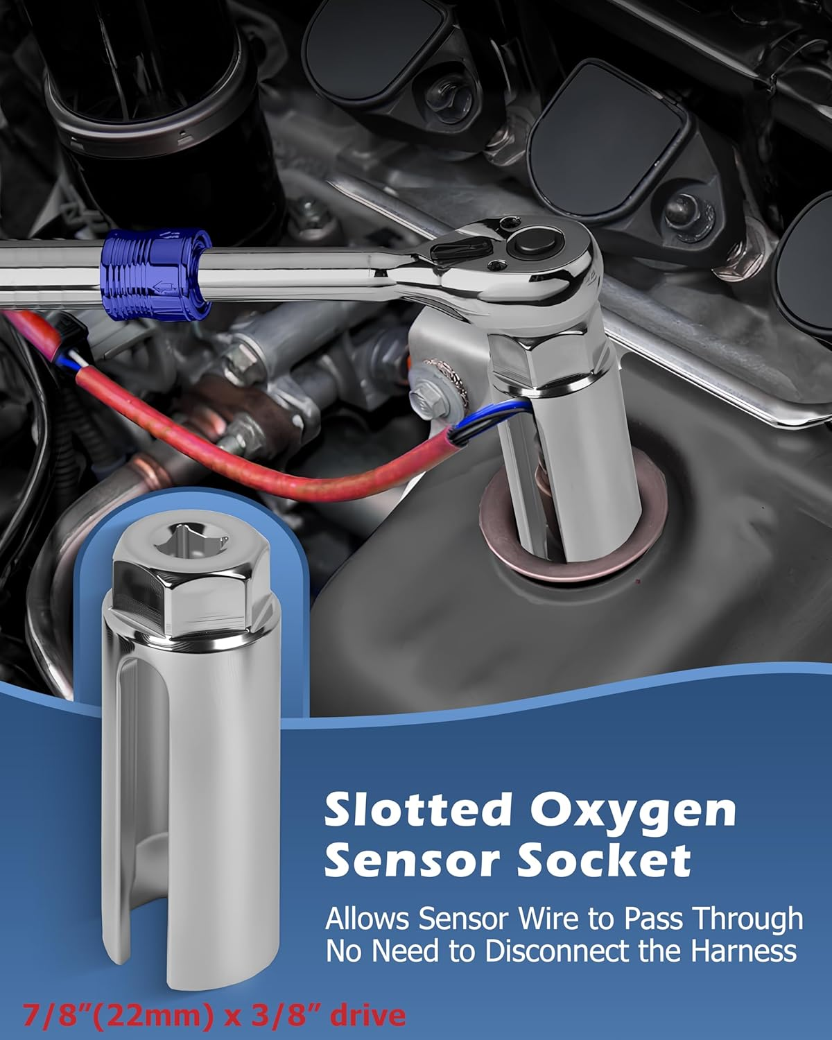 DA YUAN 5-Pieces Oxygen Sensor Socket Wrench and Thread Chaser Set