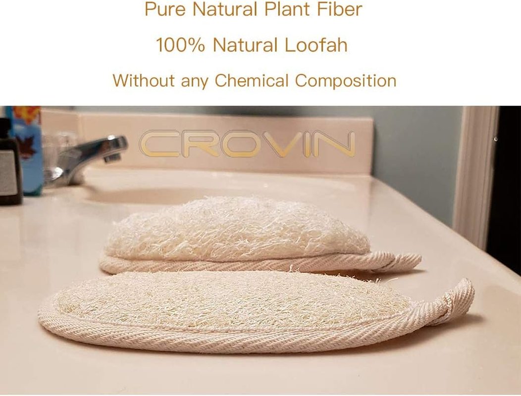 CROVIN Bigger 5X7 Natural Loofah Sponge for Exfoliating and Invigorate Your Dead Skin - Eco Friendly and Biodegradable All-Natural Loufa - Deeply Clean Your Body Pack of 4 image number 2