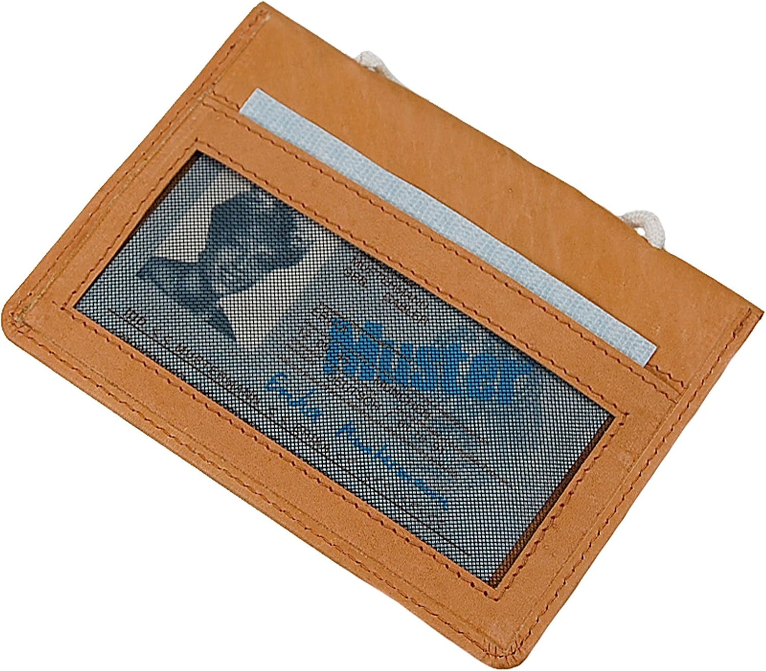 BOCCX Small Simple Neck Pouch Leather Chest Pocket Security Wallet Gobago, Natural, S, Neck Pouch image number 1