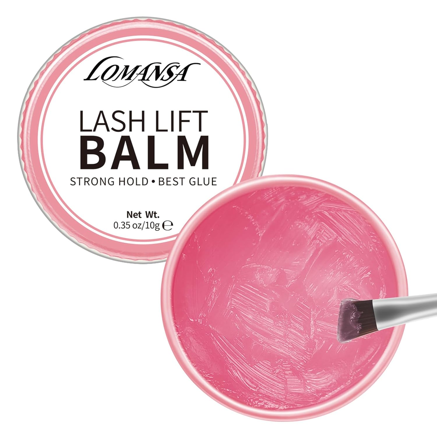 Lomansa Lash Lift Glue Eyelash Glue Balm Fruit Flavor 2 in 1 Lifting Curling Adhesive for Lash Perm Kit - Peach