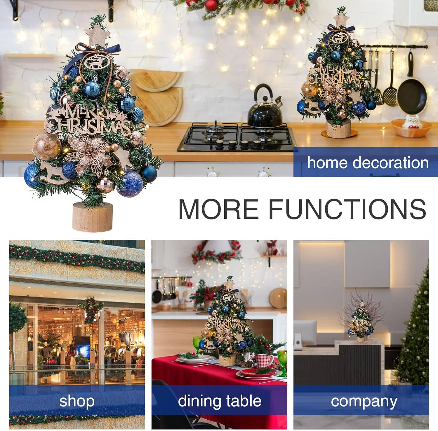 Light up Christmas Tree Decorations | Holiday Ornament | Christmas Tree Tabletop Holiday Tree with Star Topper for Fireplace 18 Inches image number 5