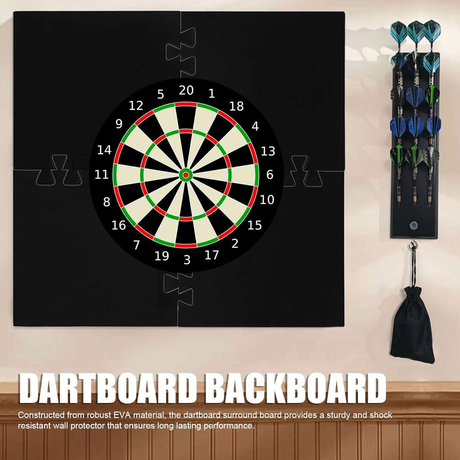 Dart Board Wall Protector, Splicable Dartboard Backboard Surround, Removeble Dartboard Backboard Surround Wall Protector Dart Board Backing for Home, Game Room, Club Setups image number 5
