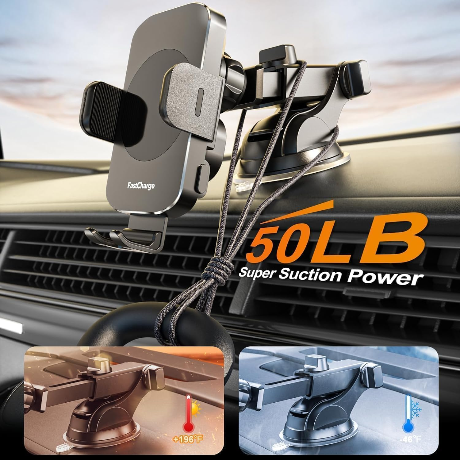 Wireless Car Charger Fast Charge 15W Auto Clamp Car Charger Phone Holder Phone Mount for Iphone 16 15 14 13 12 11 Pro Max Xs, Samsung Galaxy S24 Ultra S23 S22 S21 S20 image number 5