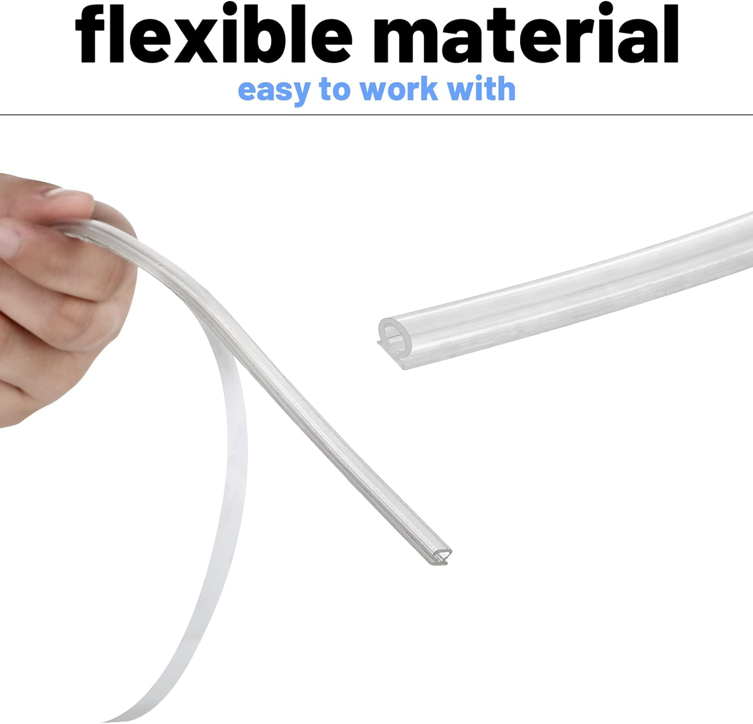 Tondiamo Shower Door Side Seal Glass Translucent Shower Door Side Seal Strip PVC Bulb Shower Door Side Seal Door Soft Clear Bulb Seal for Gap Shower Door(7/32 X 98.4 Inches, 4 Rolls) image number 3